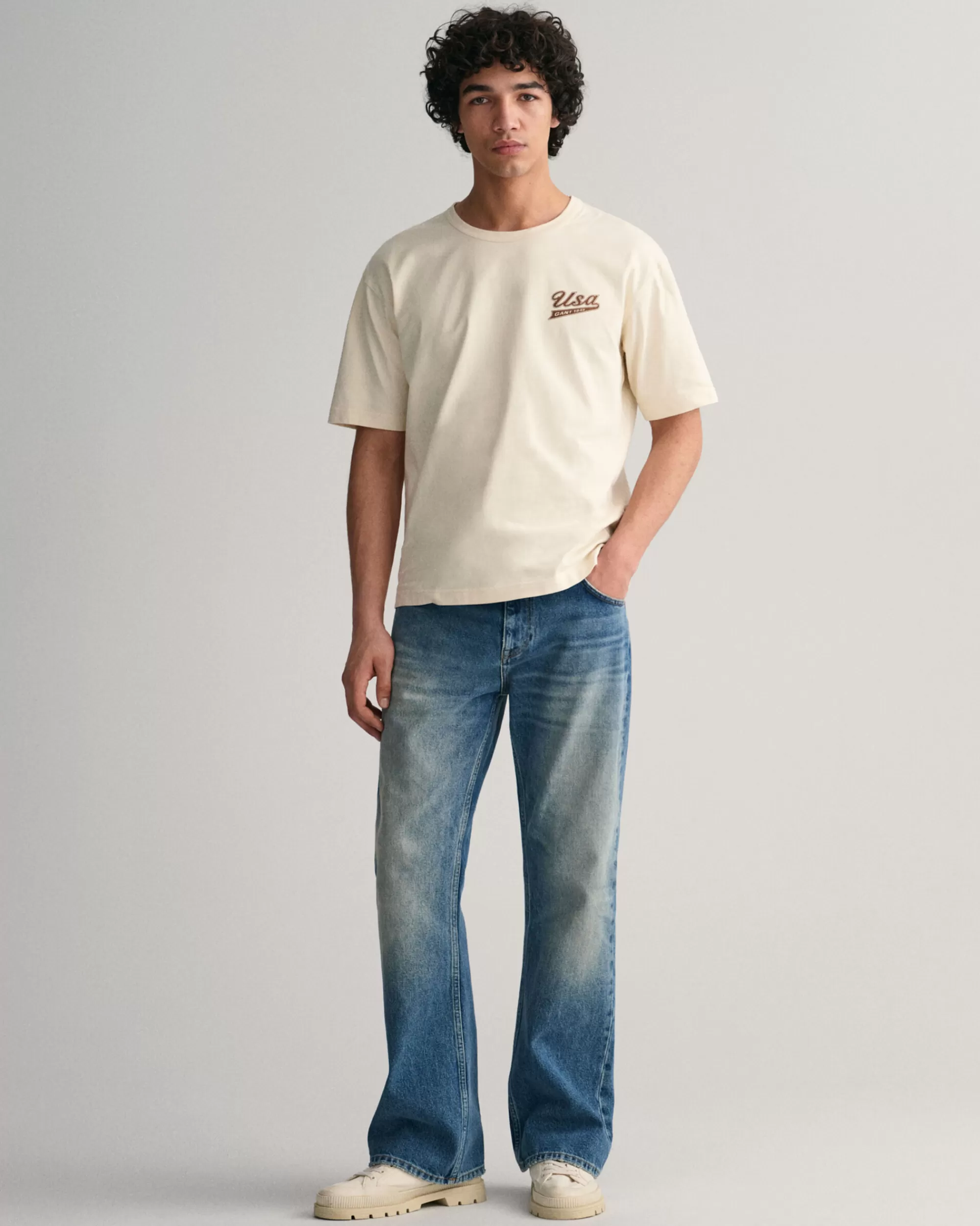 Farkut^GANT Bootcut-Lahkeiset Vintage Wash -Farkut Mid Blue Vintage