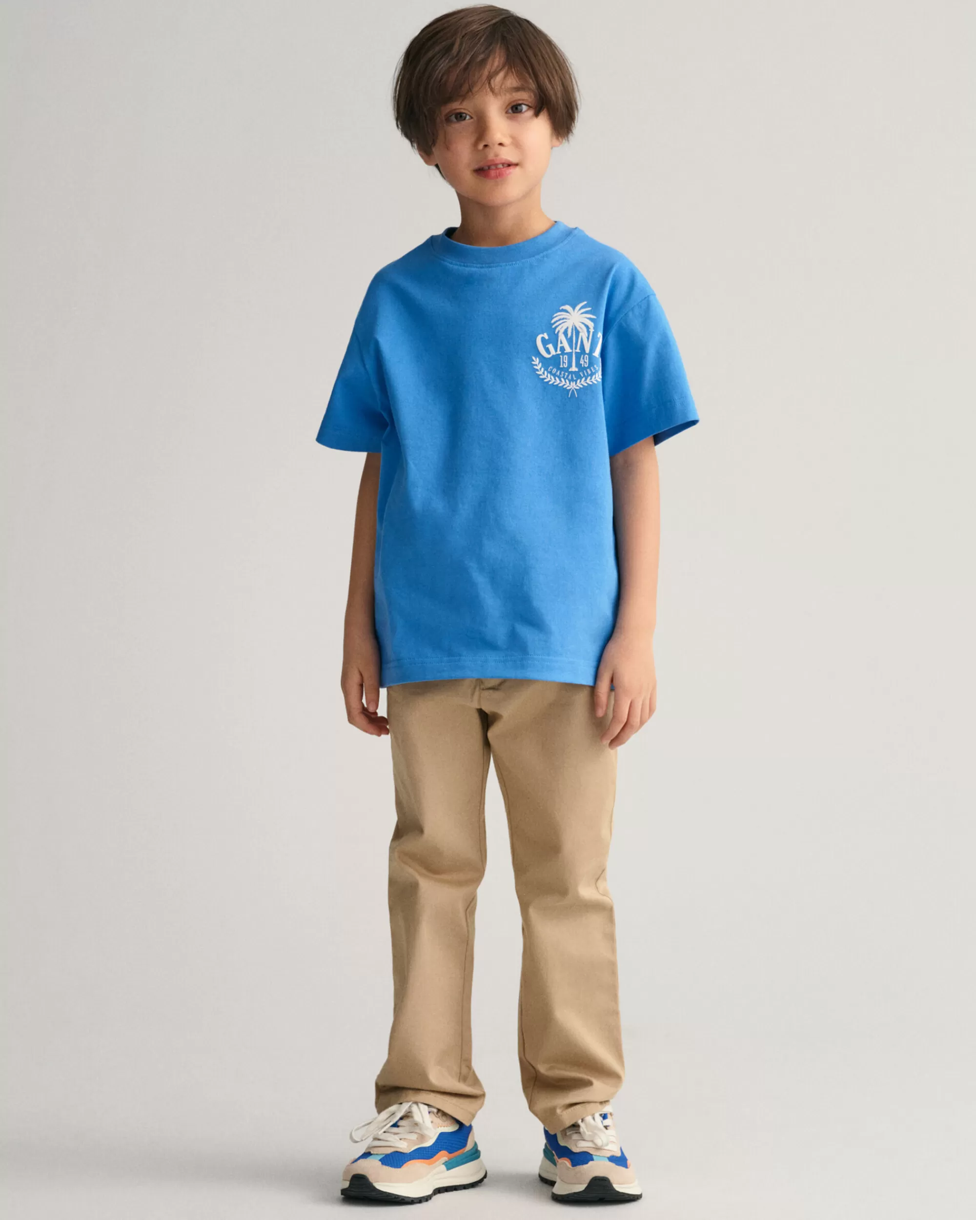 T-Paidat & Pikeet^GANT Boys-Malliston Oversized Fit -Mitoitettu Palm -Printti-T-Paita Day Blue