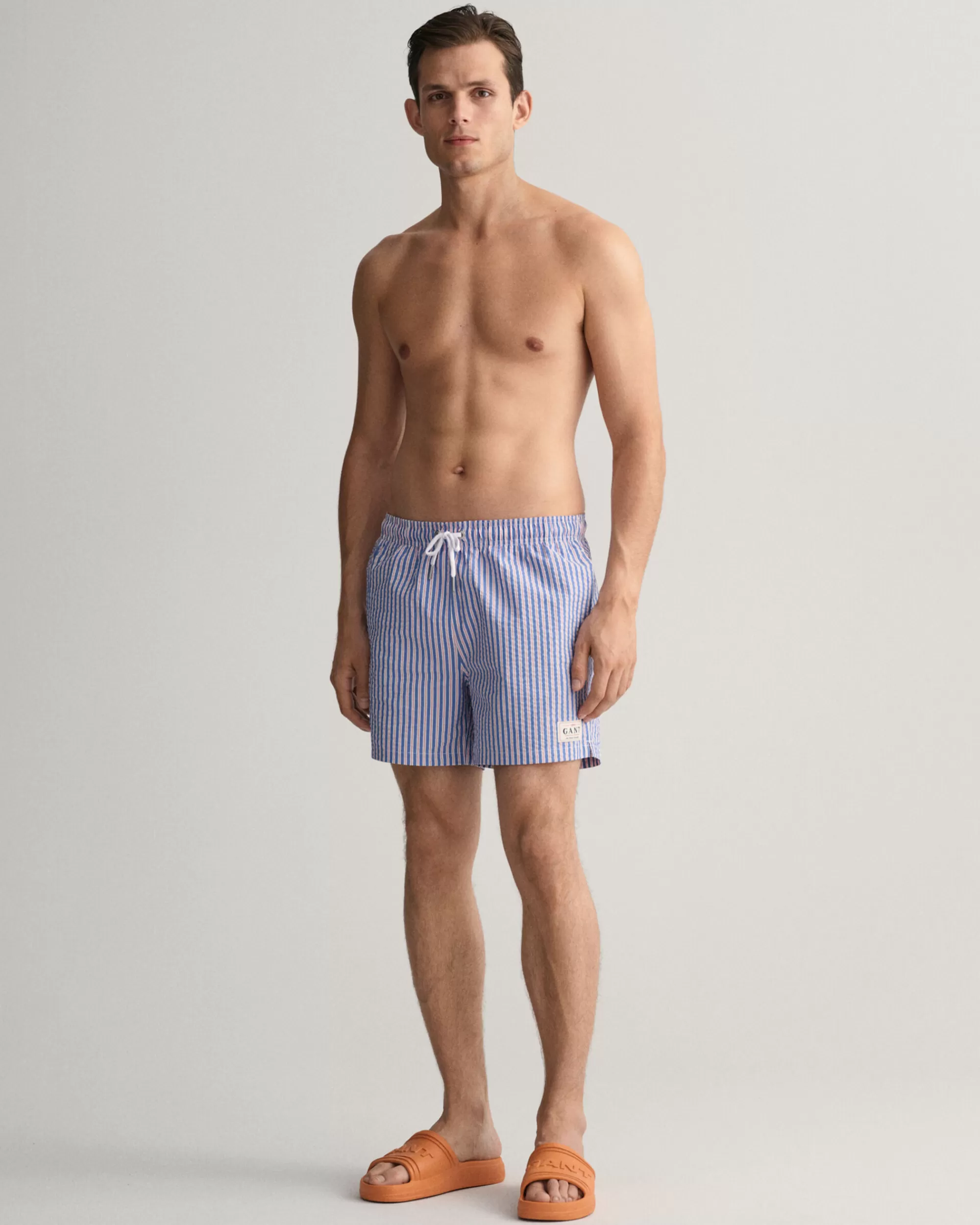 Uimahousut^GANT Classic Fit ‑Mitoitetut Seersucker-Pintaiset Uimashortsit Lapis Blue