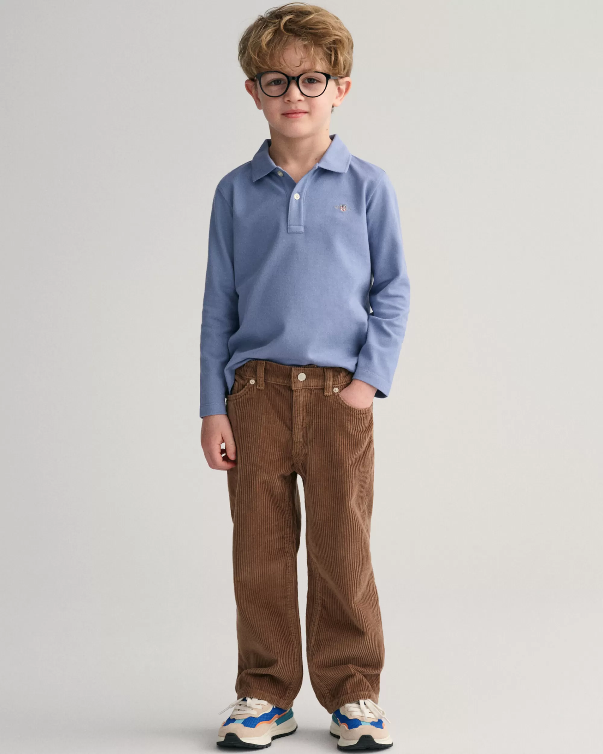 Housut^GANT Kids-Malliston Relaxed Fit ‑Mitoitetut Vakosamettihousut Cocoa Brown