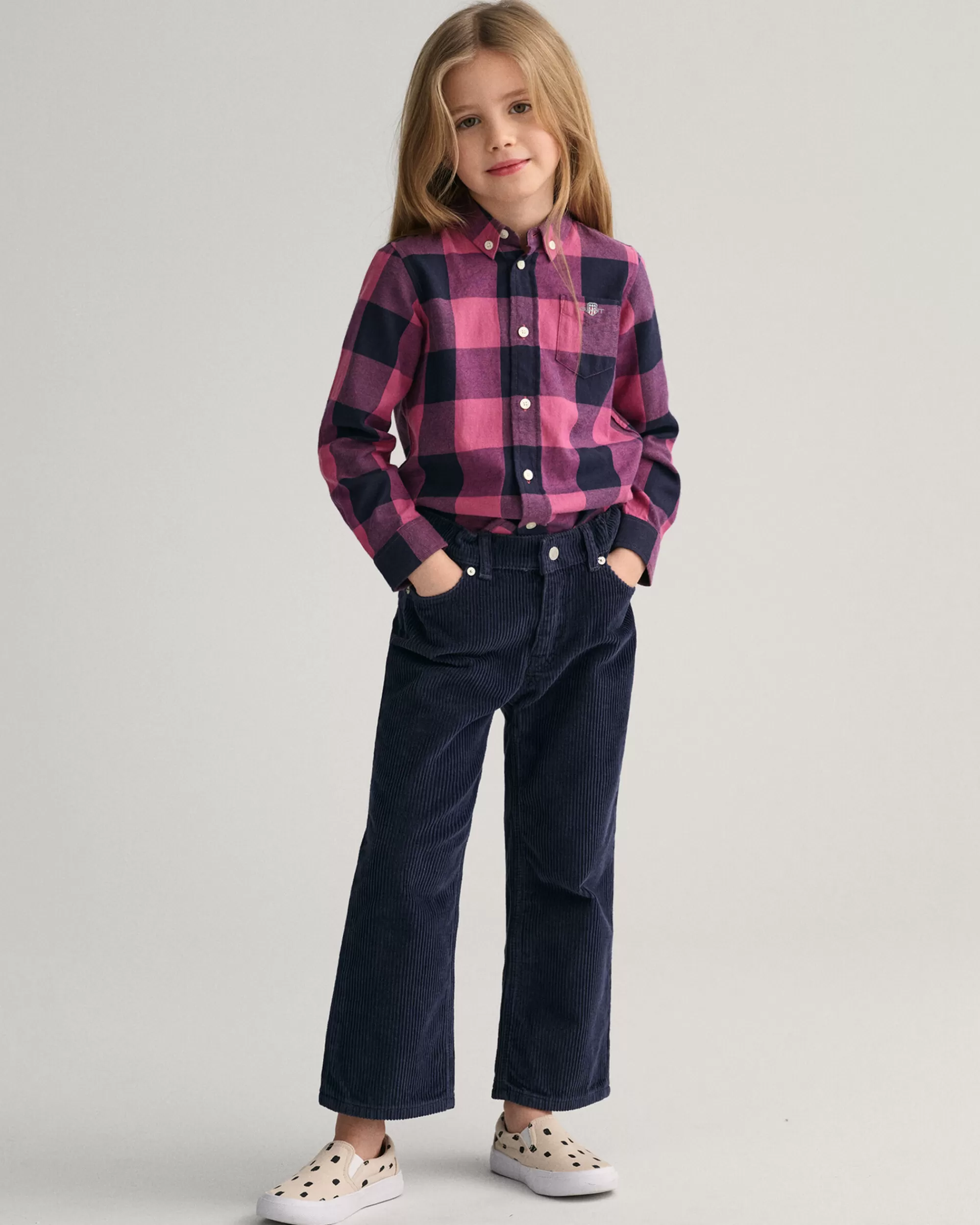 Housut^GANT Kids-Malliston Relaxed Fit ‑Mitoitetut Vakosamettihousut Evening Blue