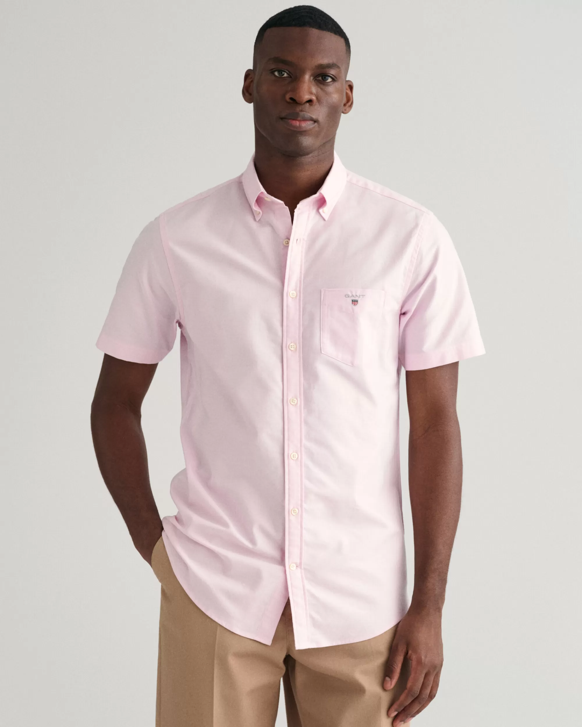 Paidat^GANT Lyhythihainen Regular Fit ‑Mitoitettu Oxford-Paita Light Pink