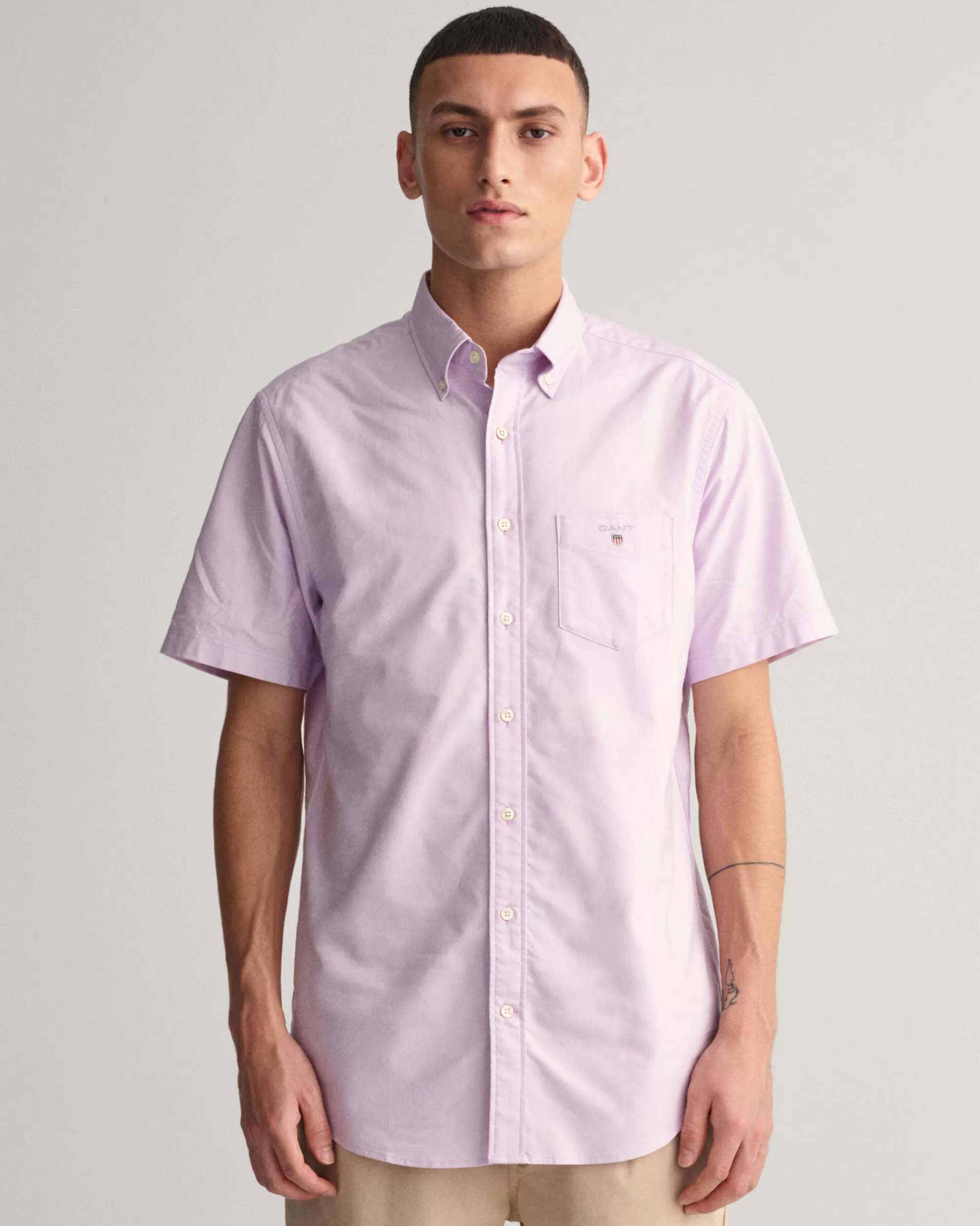 Paidat^GANT Lyhythihainen Regular Fit ‑Mitoitettu Oxford-Paita Soothing Lilac