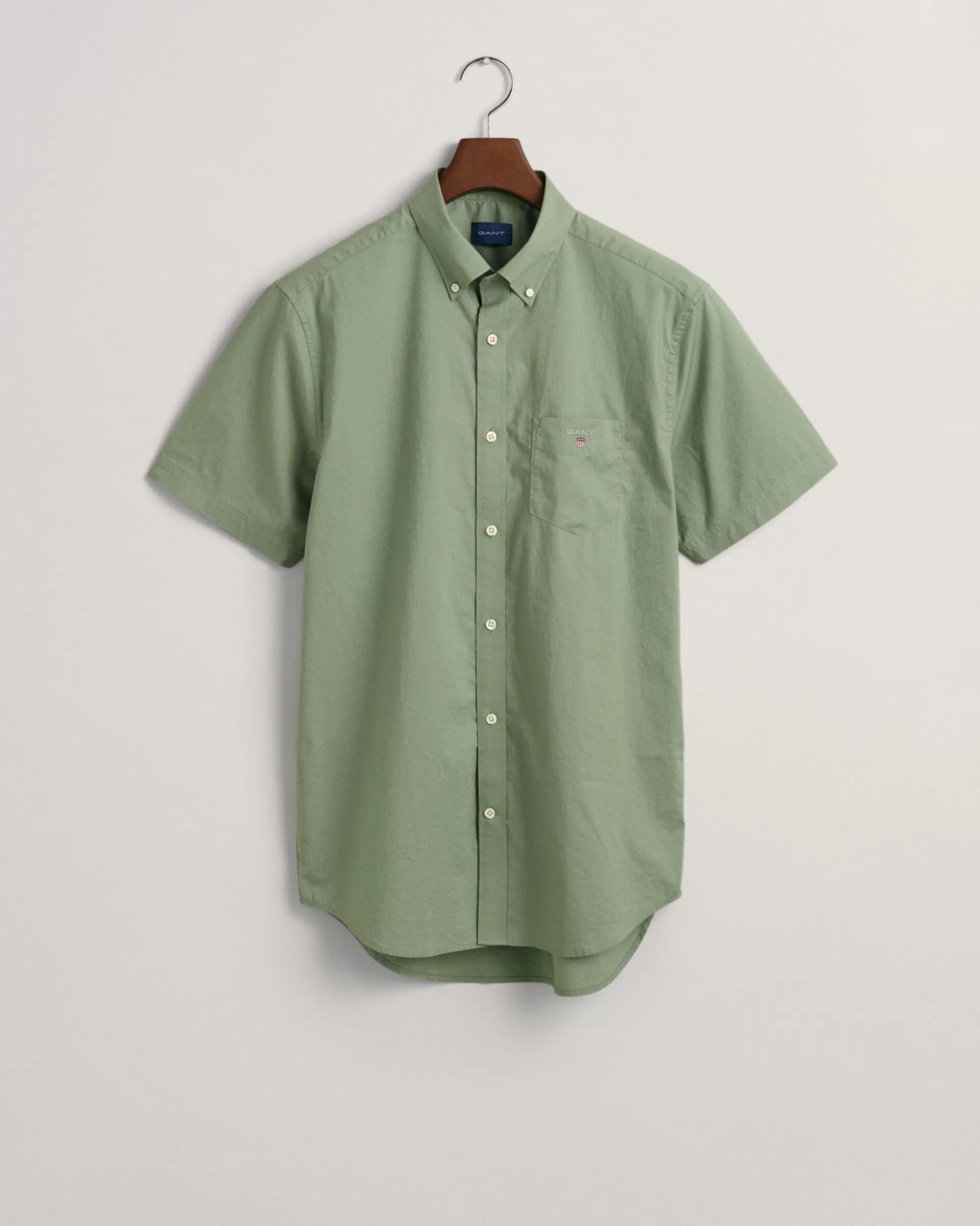 Paidat^GANT Lyhythihainen Regular Fit ‑Mitoitettu Broadcloth-Paita Kalamata Green