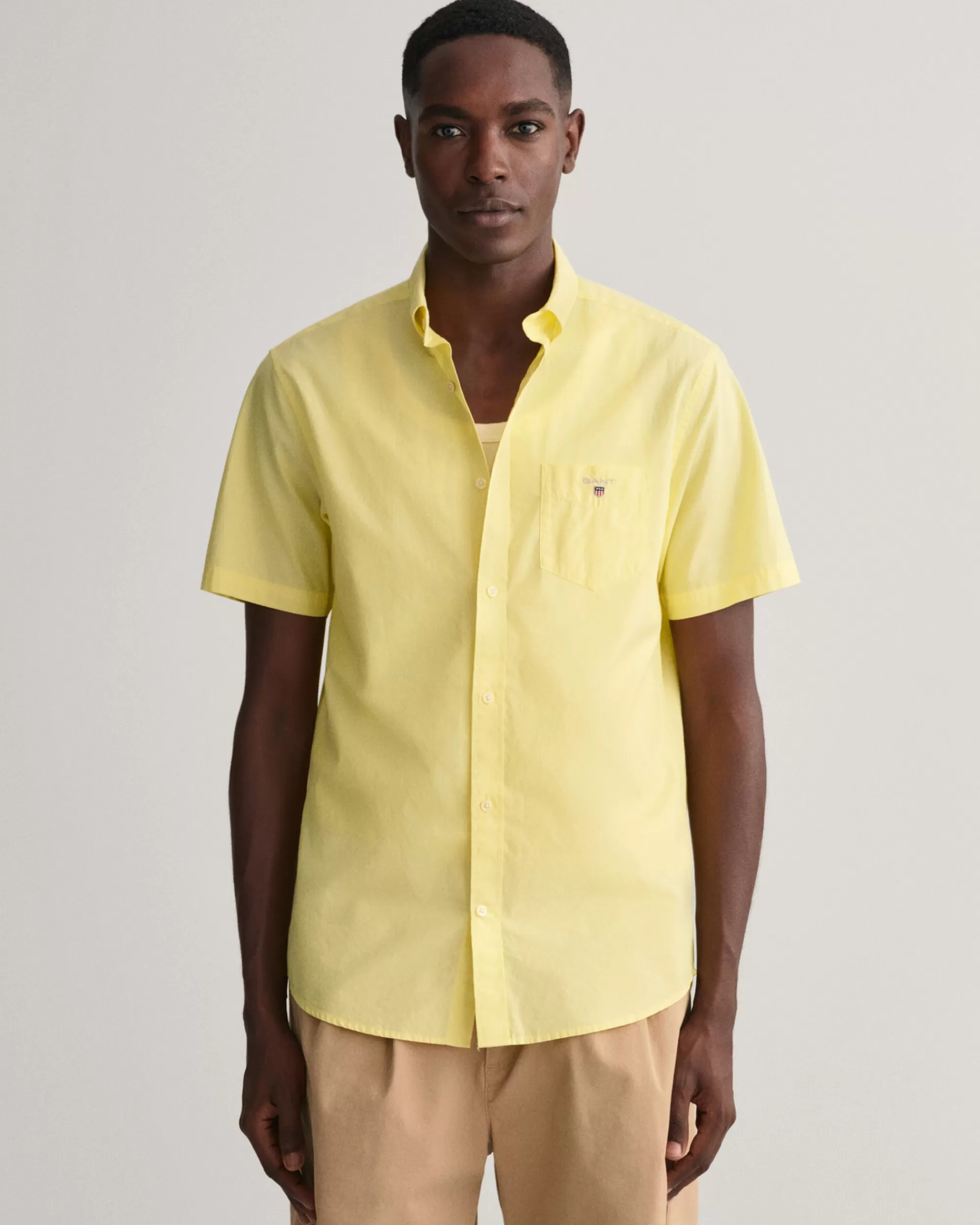 Paidat^GANT Lyhythihainen Regular Fit ‑Mitoitettu Broadcloth-Paita Lemonade Yellow