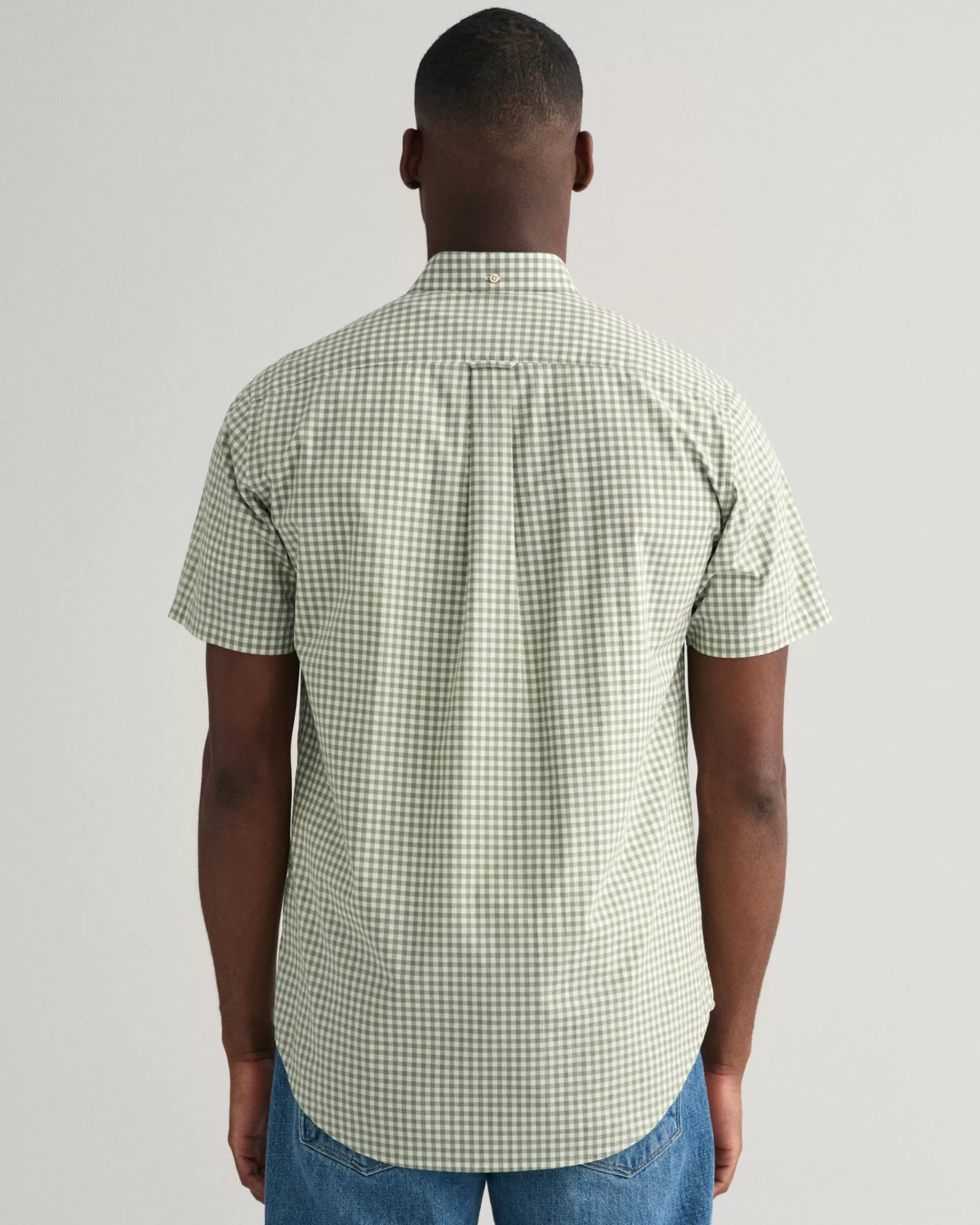 Paidat^GANT Lyhythihainen Regular Fit ‑Mitoitettu Gingham-Ruutuinen Paita Broadcloth-Kankaasta Kalamata Green