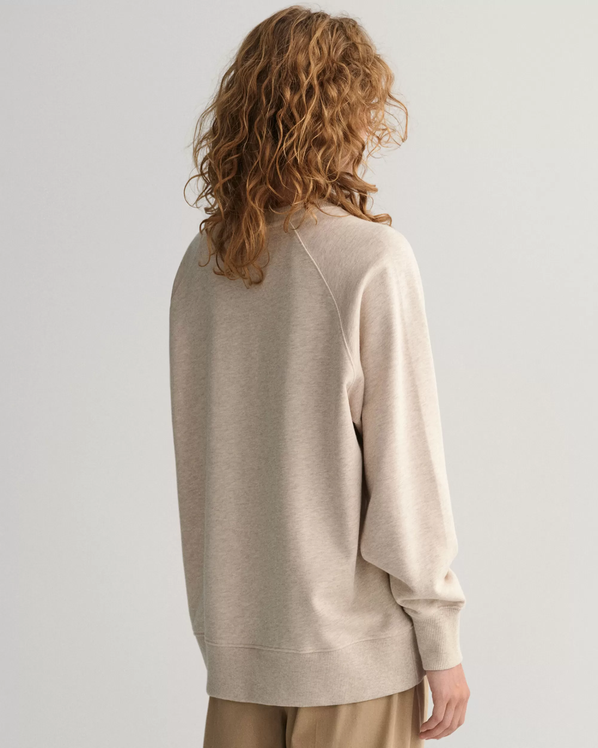 Hupparit & Collegepaidat^GANT Oversized Fit -Mitoitettu Usa -Collegepaita Jossa Pyorea Paantie Light Beige Melange