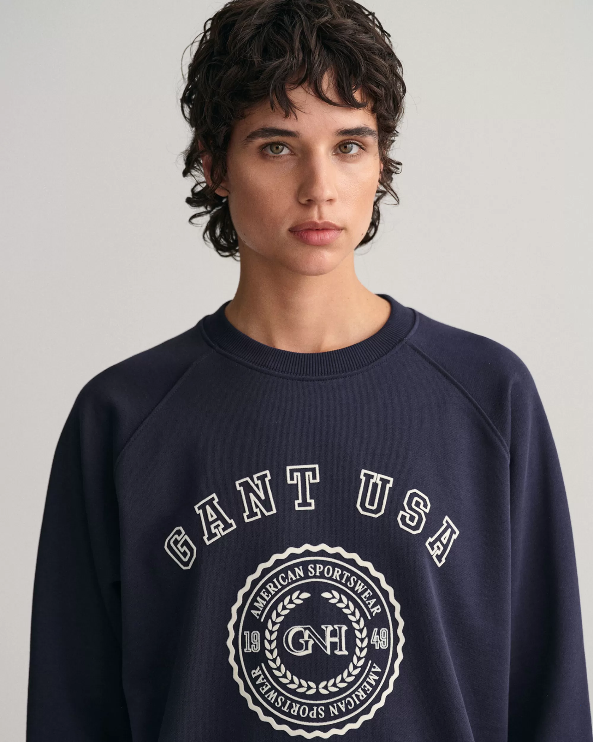 Hupparit & Collegepaidat^GANT Oversized Fit -Mitoitettu Usa -Collegepaita Jossa Pyorea Paantie Evening Blue