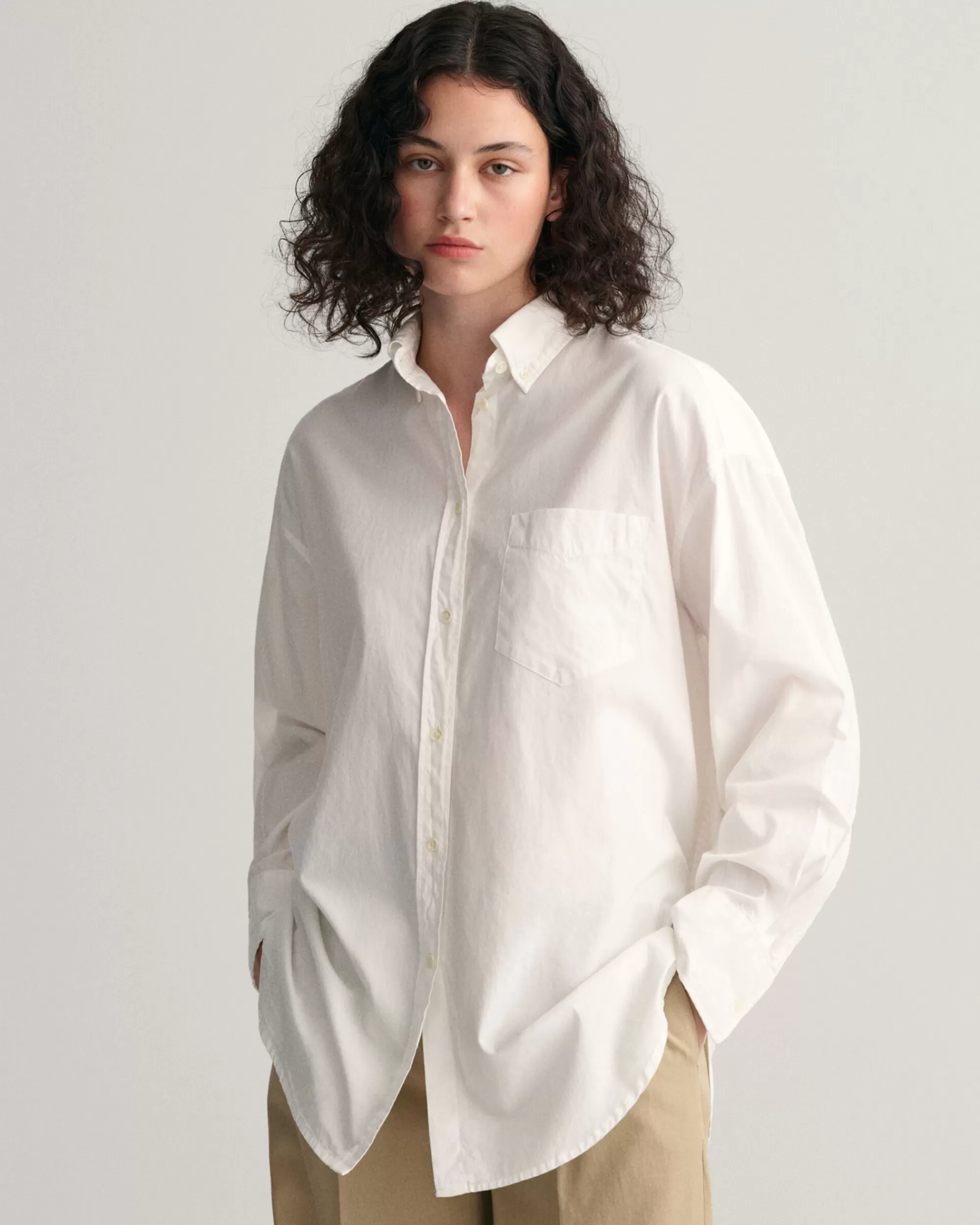 Paidat^GANT Oversized Fit ‑Mitoitettu Luxury-Oxford-Paita Eggshell