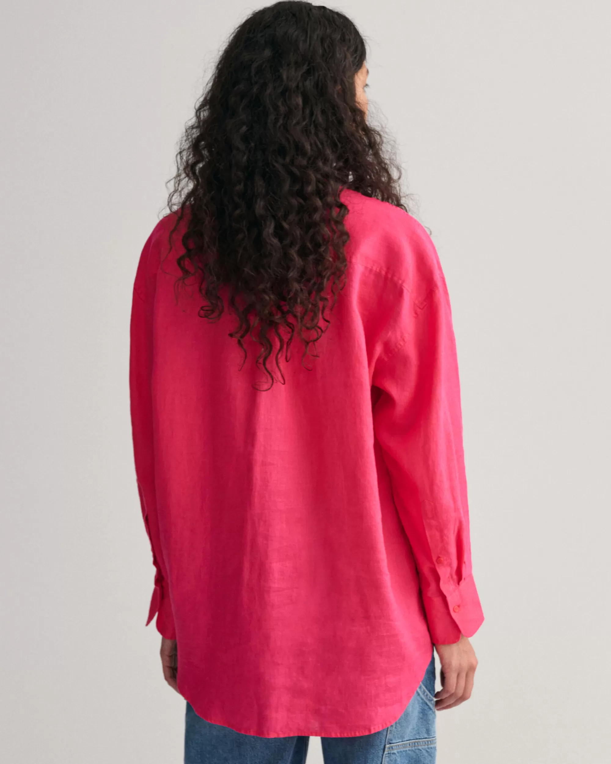 Paidat^GANT Oversized Fit -Mitoitettu Pellavapaita Magenta Pink