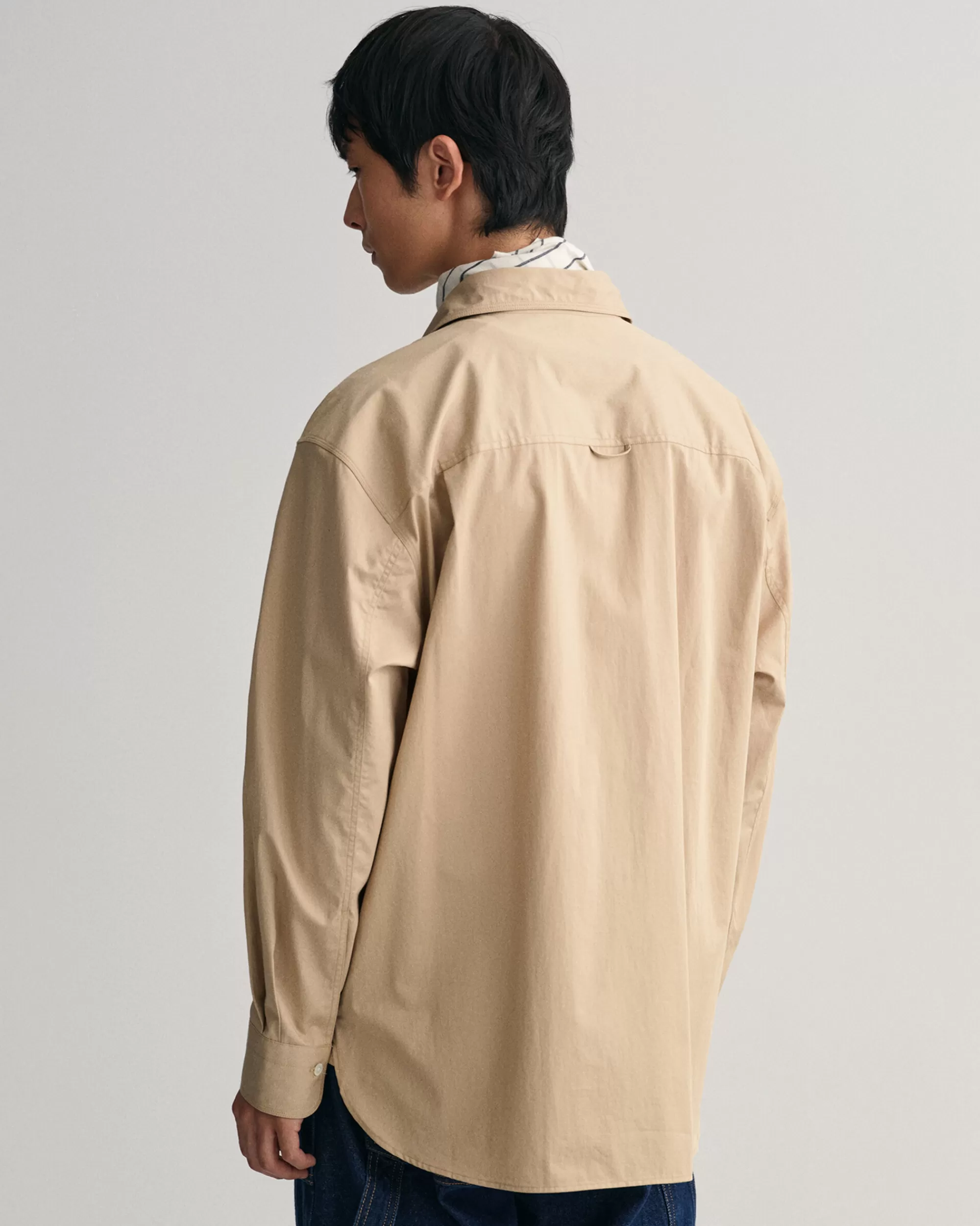 Paidat^GANT Oversized Fit -Mitoitettu Popliinipaita Concrete Beige