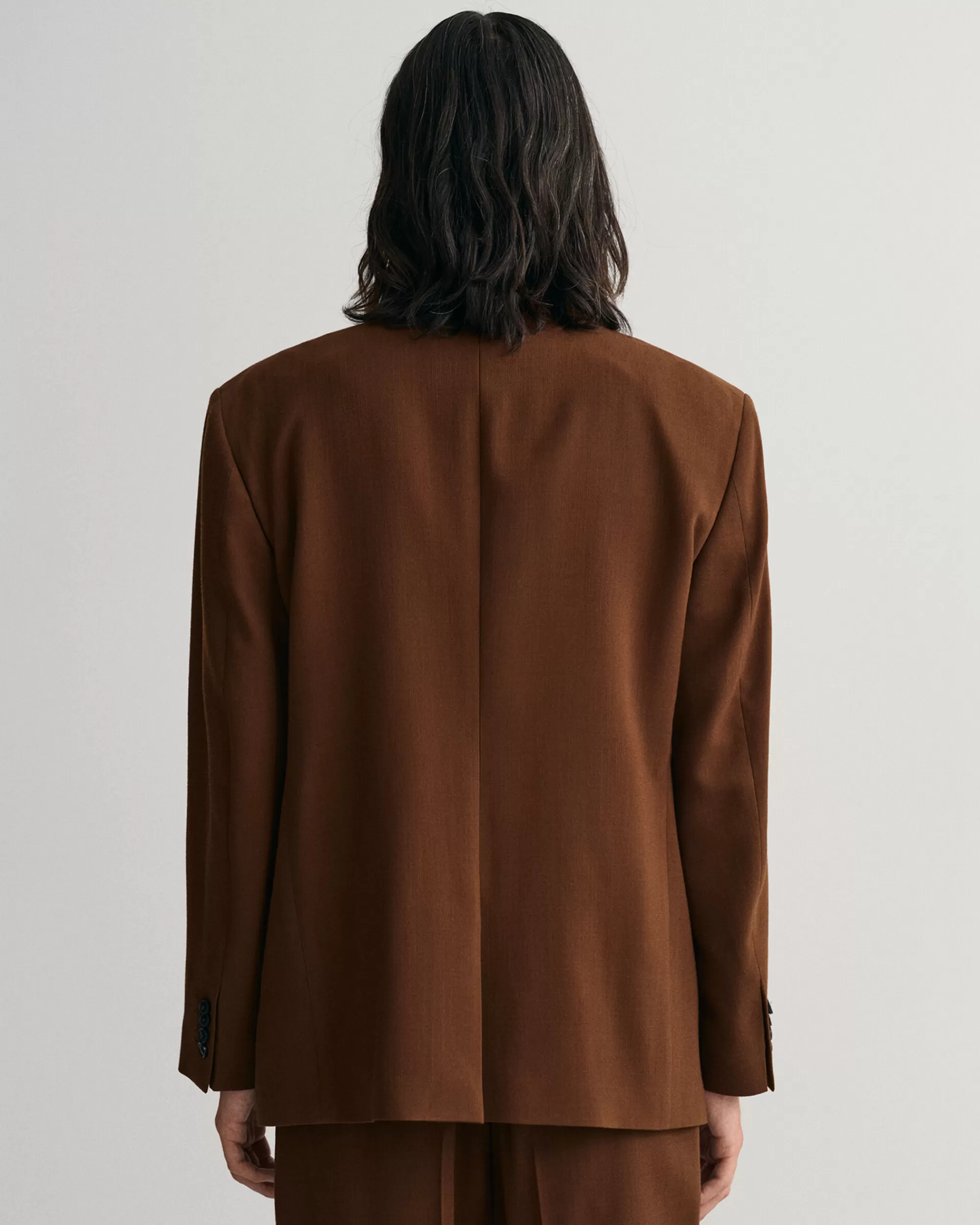 Bleiserit^GANT Oversized Fit -Mitoitettu Villakreppibleiseri Mahogany Brown