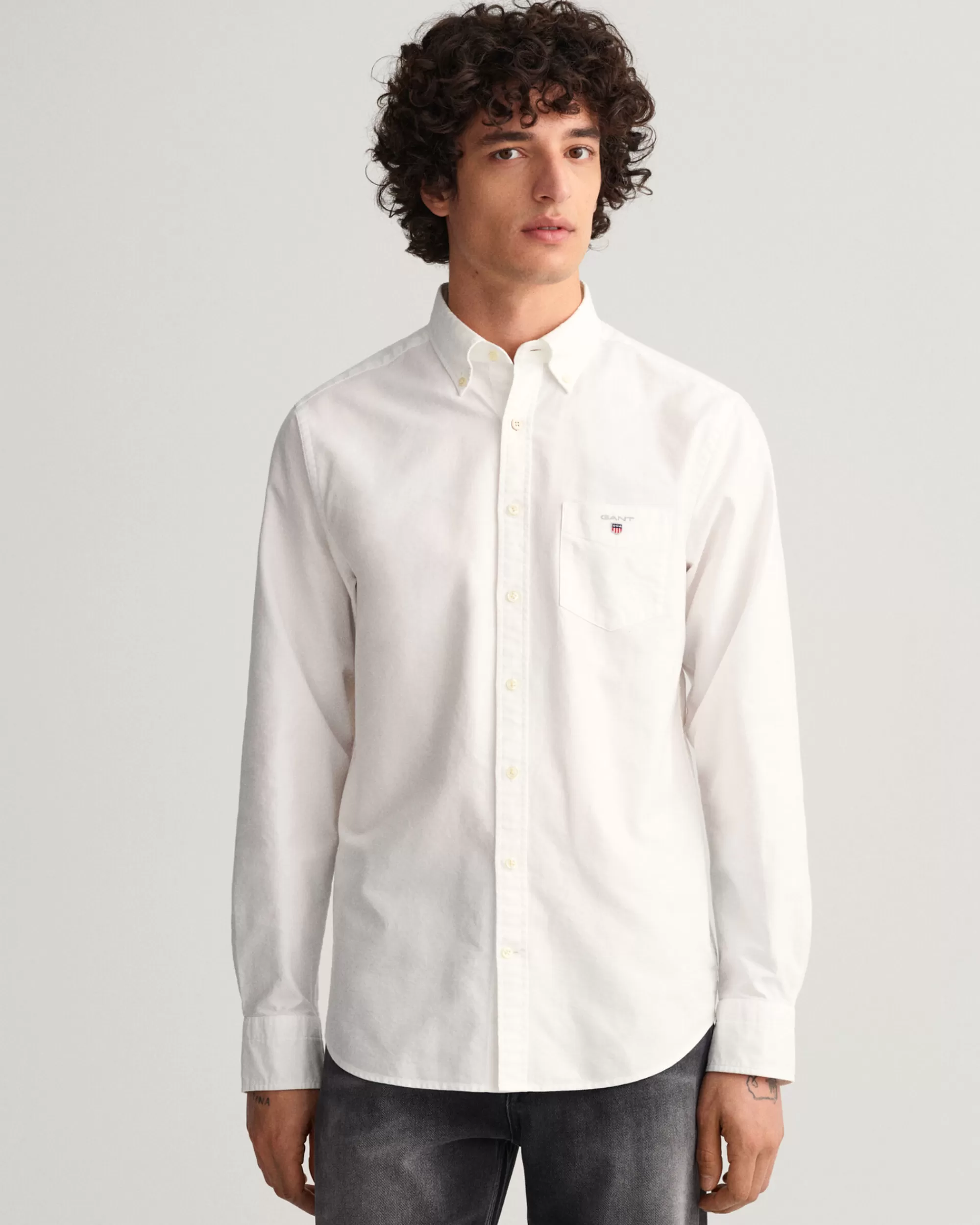 Paidat^GANT Regular Fit ‑Mitoitettu Oxford-Paita White