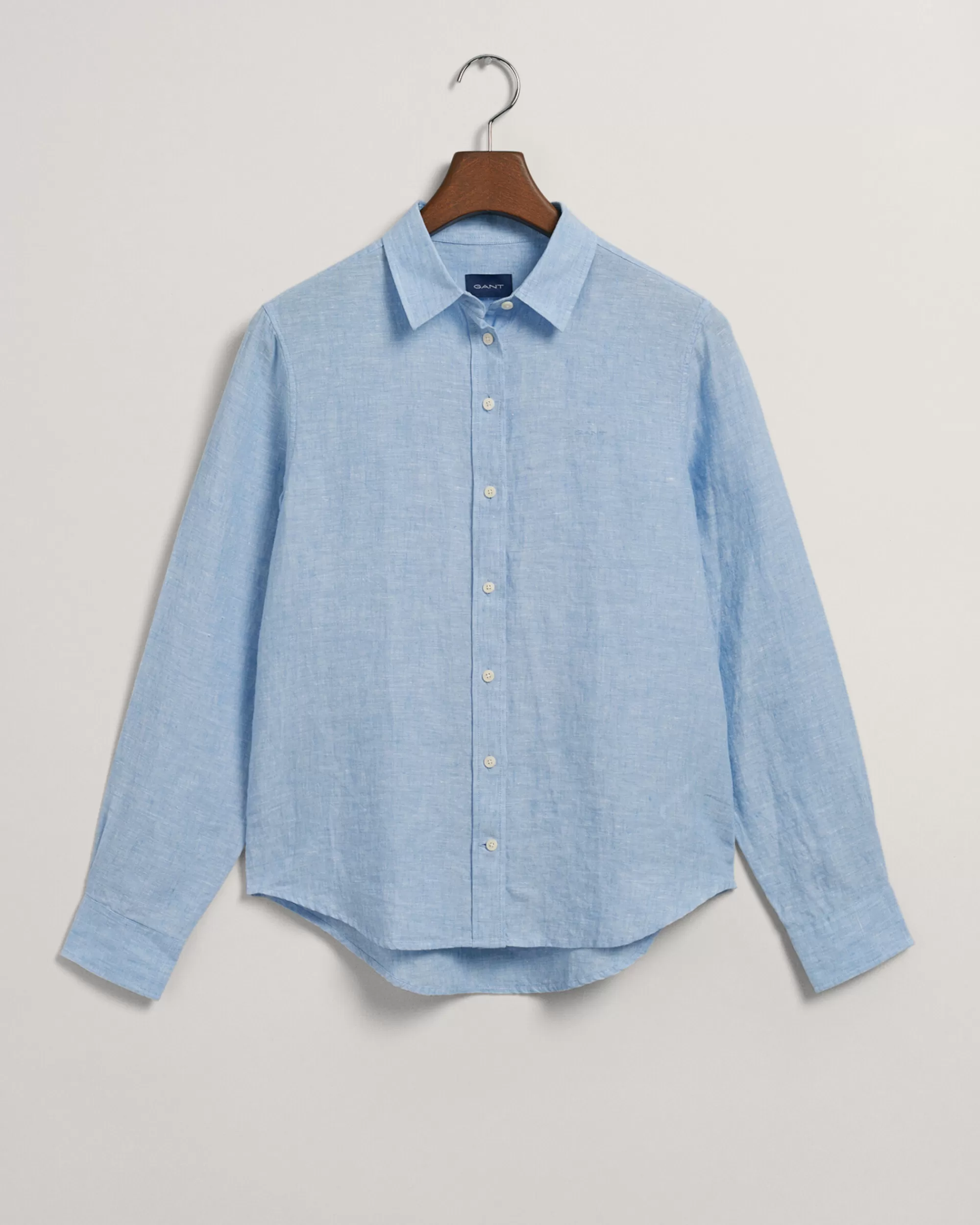 Paidat^GANT Regular Fit ‑Mitoitettu Pellavainen Chambray-Paita Gentle Blue