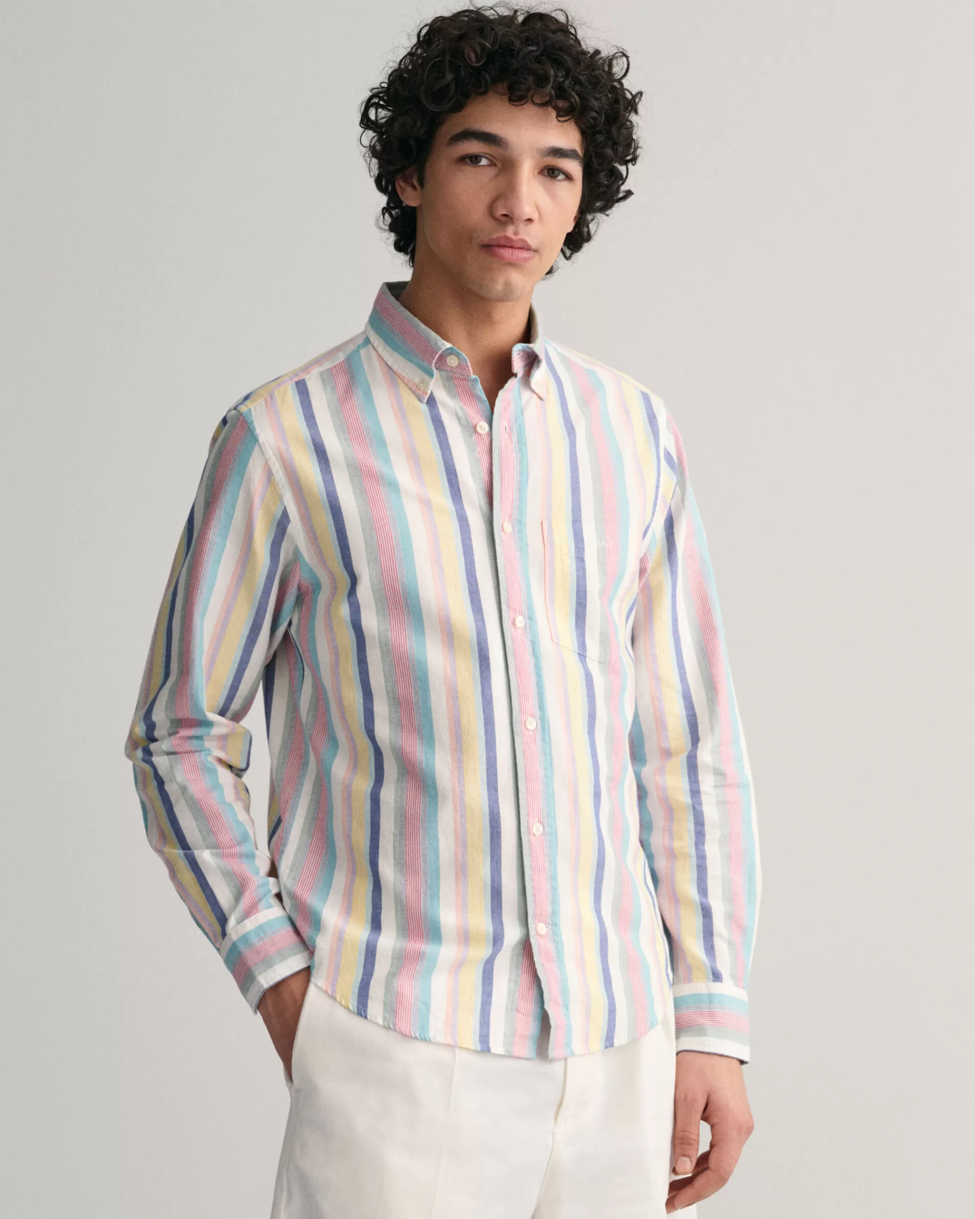 Paidat^GANT Regular Fit ‑Mitoitettu Raidallinen Oxford-Paita Multicolor