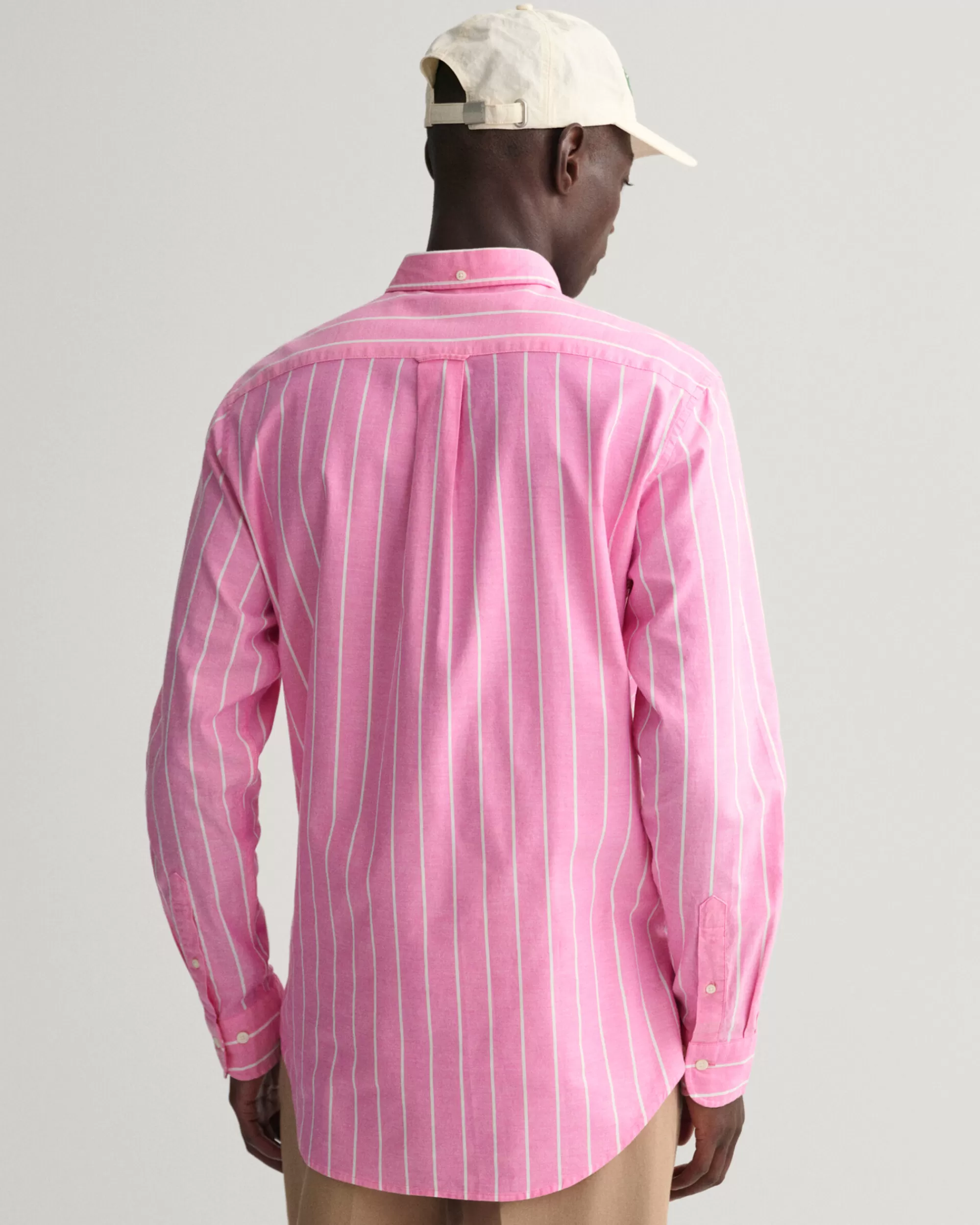 Paidat^GANT Regular Fit ‑Mitoitettu Raidallinen Oxford-Paita Perky Pink