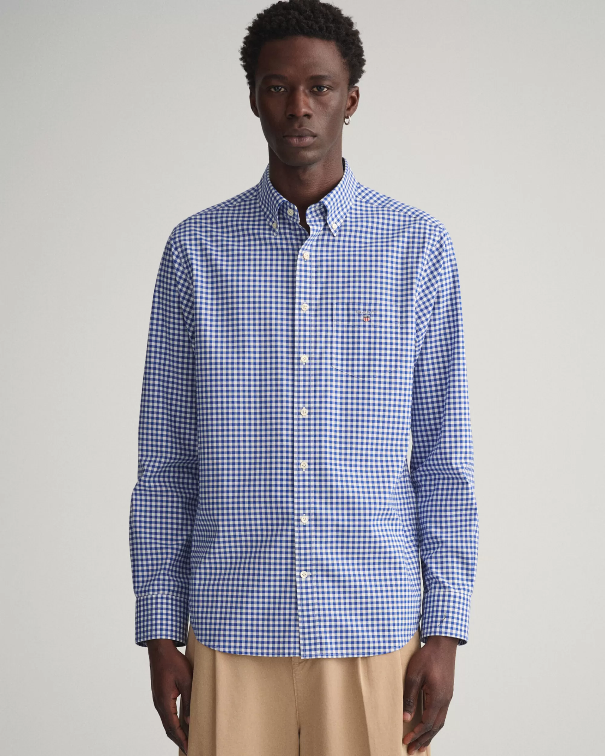 Paidat^GANT Regular Fit ‑Mitoitettu Gingham-Ruutuinen Paita Broadcloth-Kankaasta College Blue