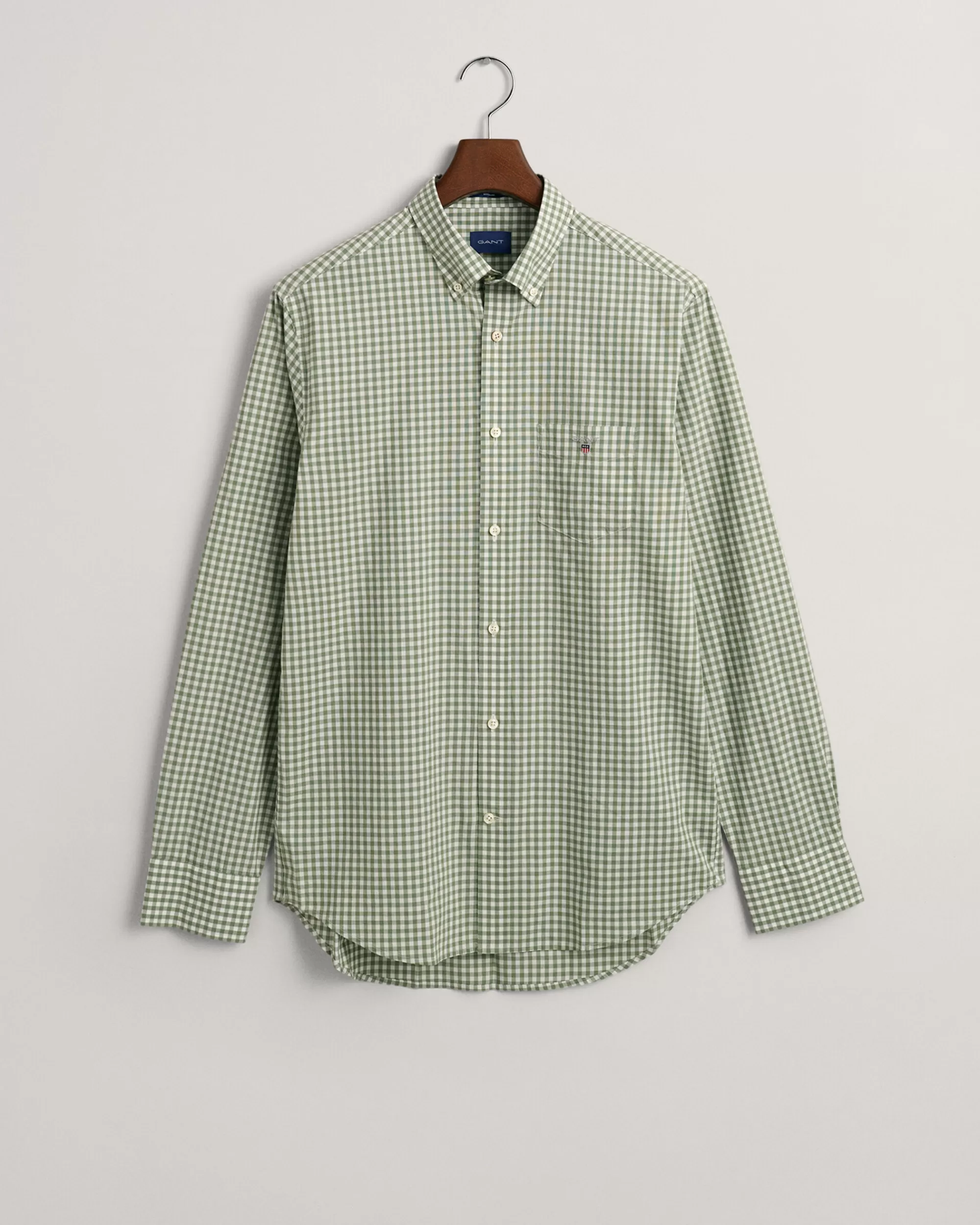 Paidat^GANT Regular Fit ‑Mitoitettu Gingham-Ruutuinen Paita Broadcloth-Kankaasta Kalamata Green