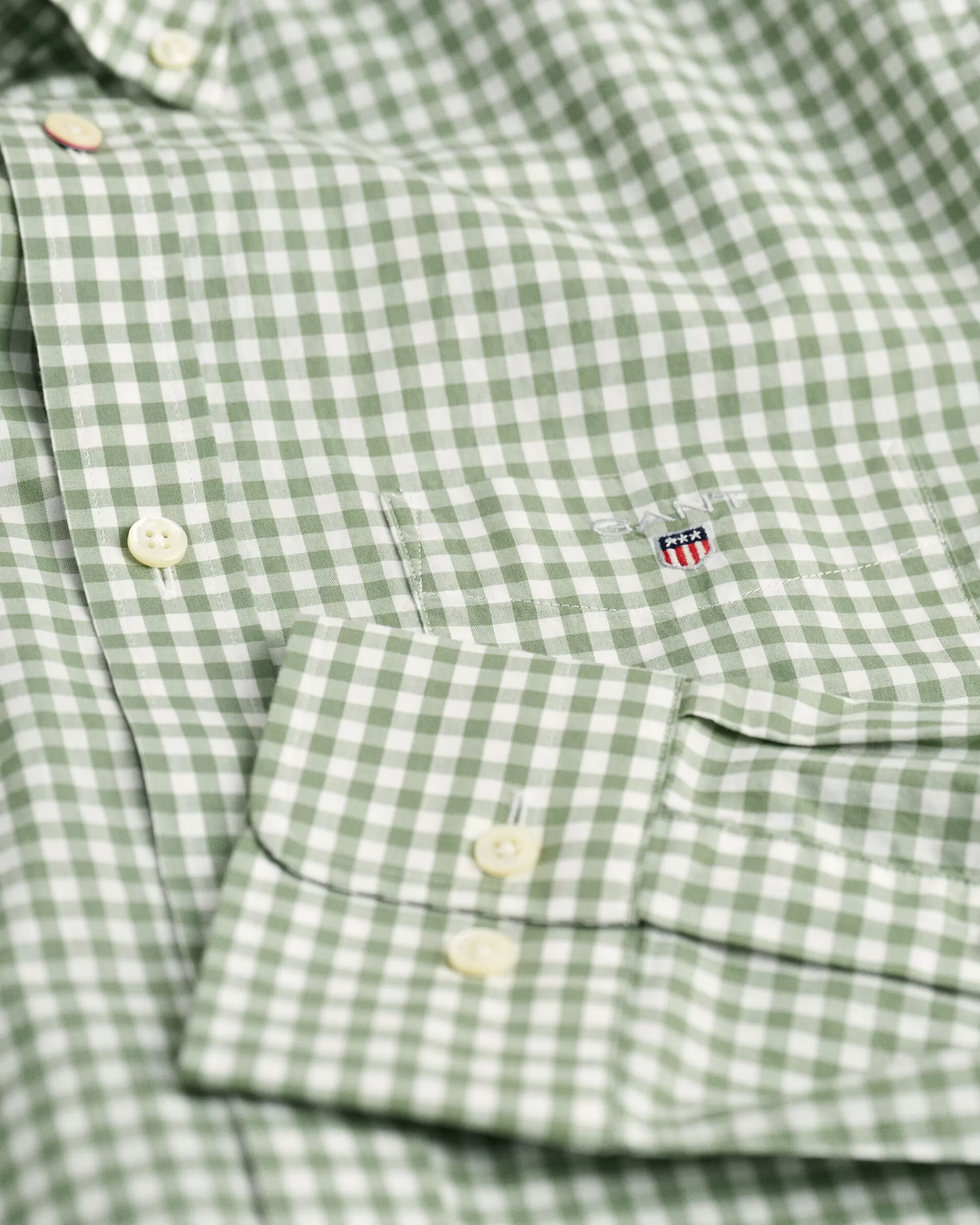 Paidat^GANT Regular Fit ‑Mitoitettu Gingham-Ruutuinen Paita Broadcloth-Kankaasta Kalamata Green