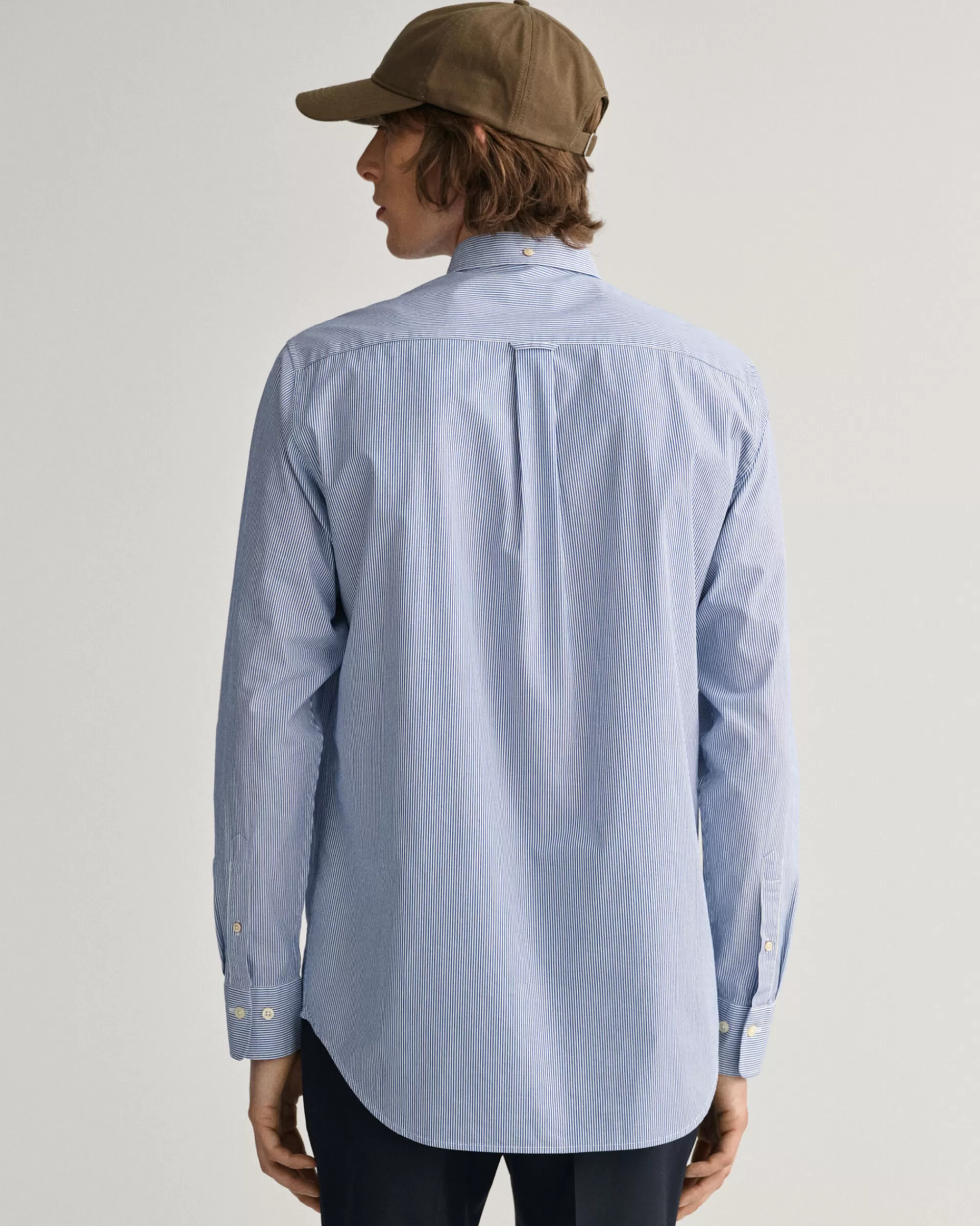 Paidat^GANT Regular Fit ‑Mitoitettu Pystyraidallinen Paita Broadcloth-Kankaasta College Blue