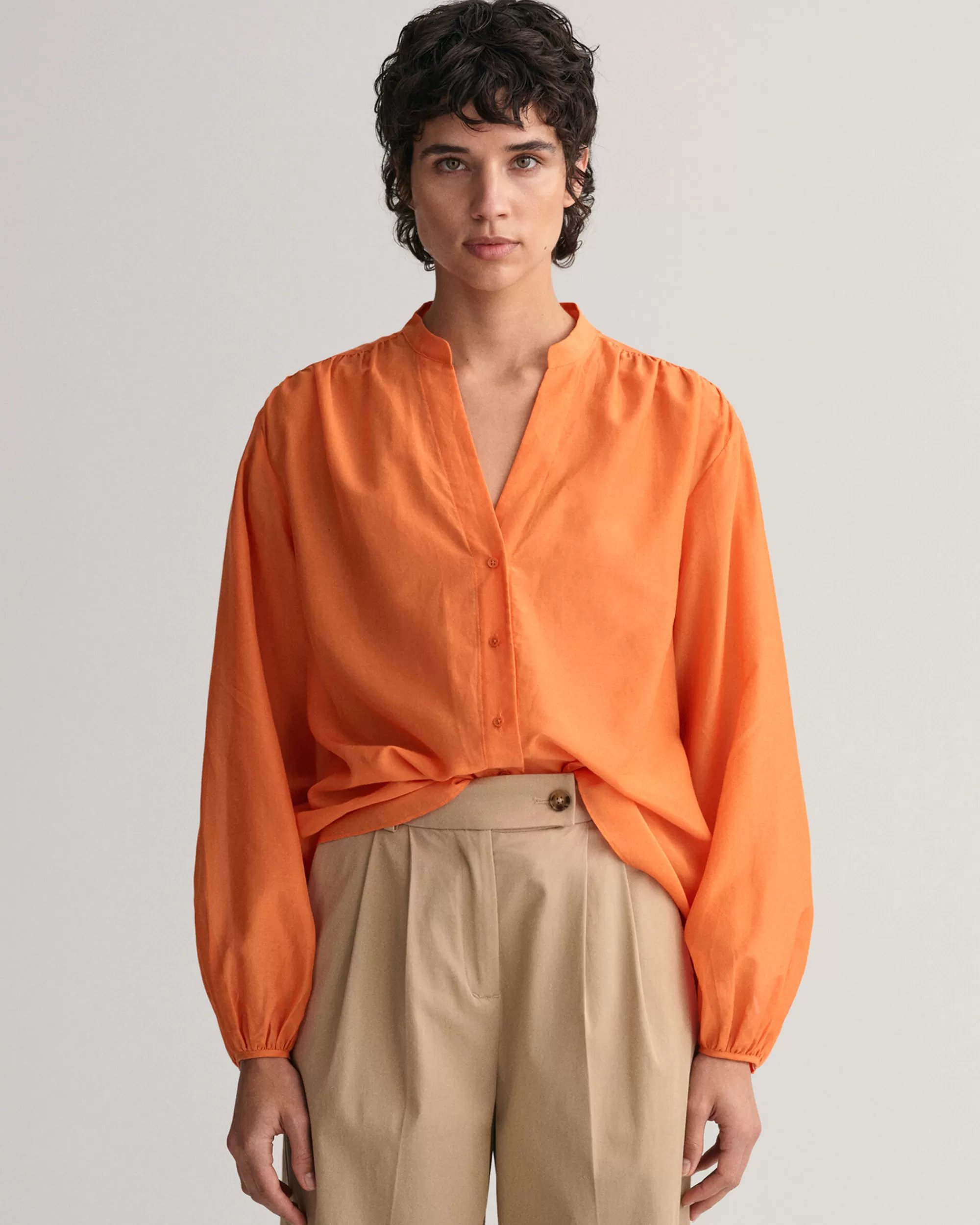 Paidat^GANT Relaxed Fit ‑Mitoitettu Pusero Puuvilla-Silkkisekoitetta Pumpkin Orange