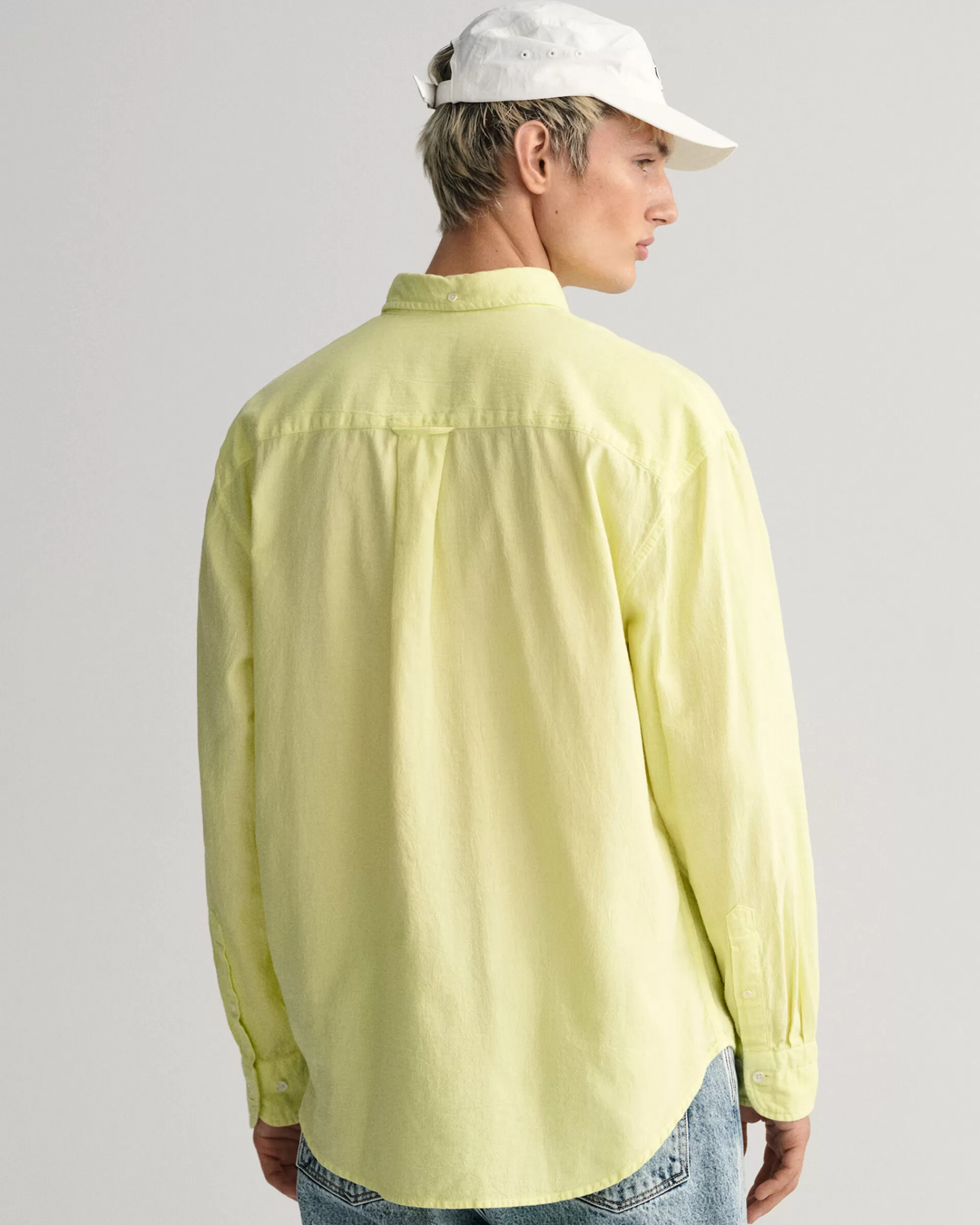 Paidat^GANT Relaxed Fit ‑Mitoitettu Textured Weave -Paita Lemonade Yellow