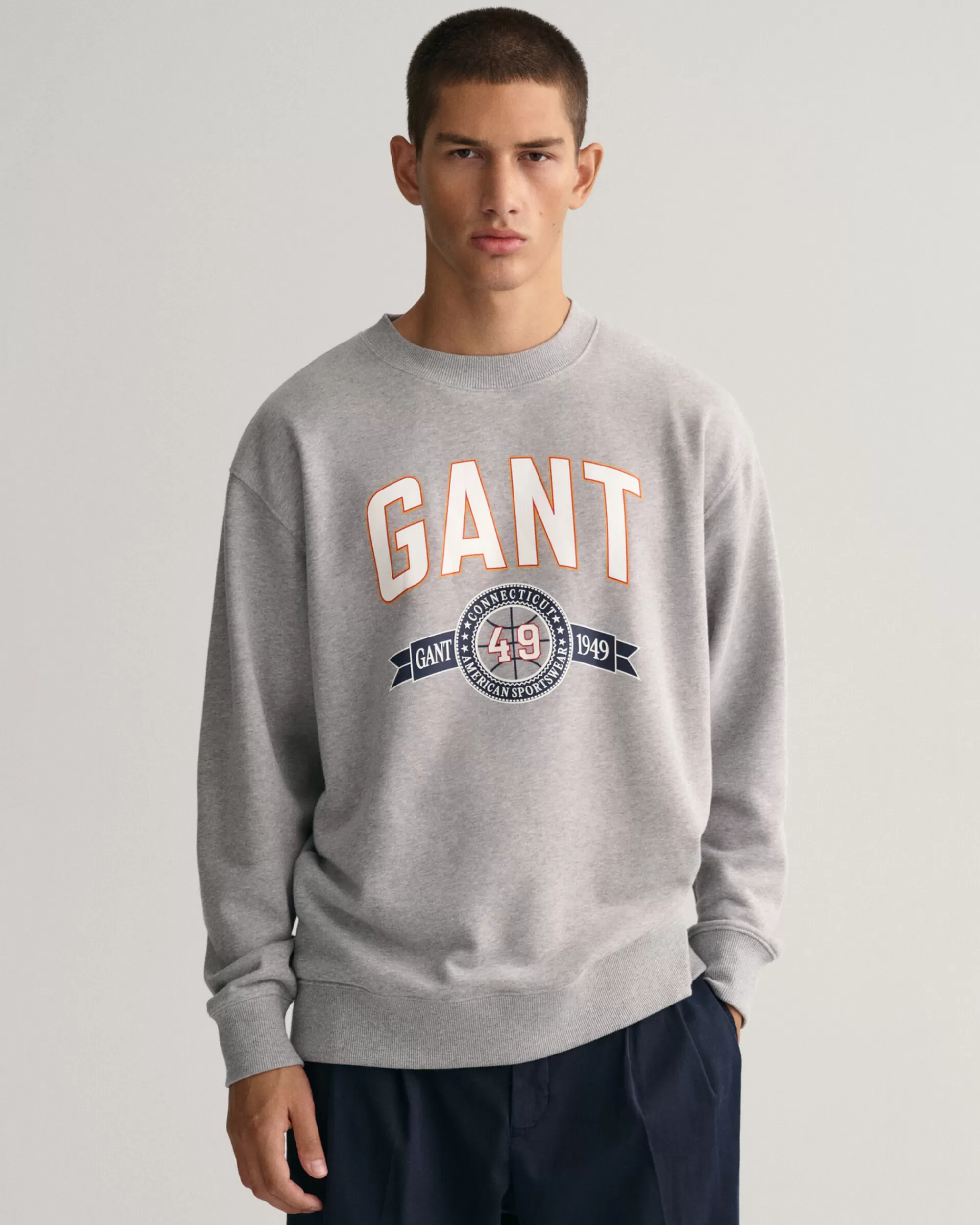 Hupparit & Collegepaidat^GANT Retro Crest -Collegepaita Jossa Pyorea Paantie Grey Melange