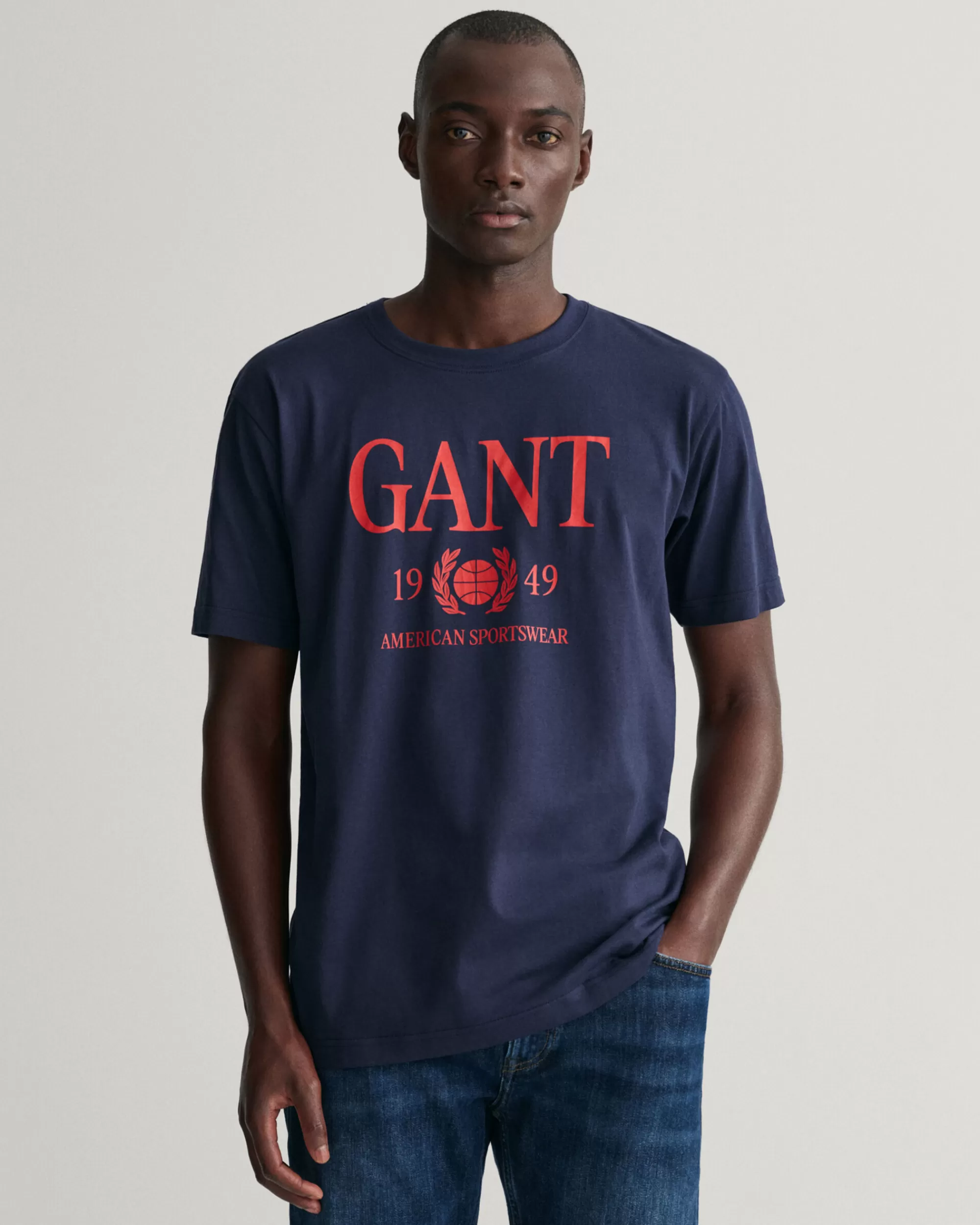 T-Paidat^GANT Retro Crest ‑T‑Paita Evening Blue