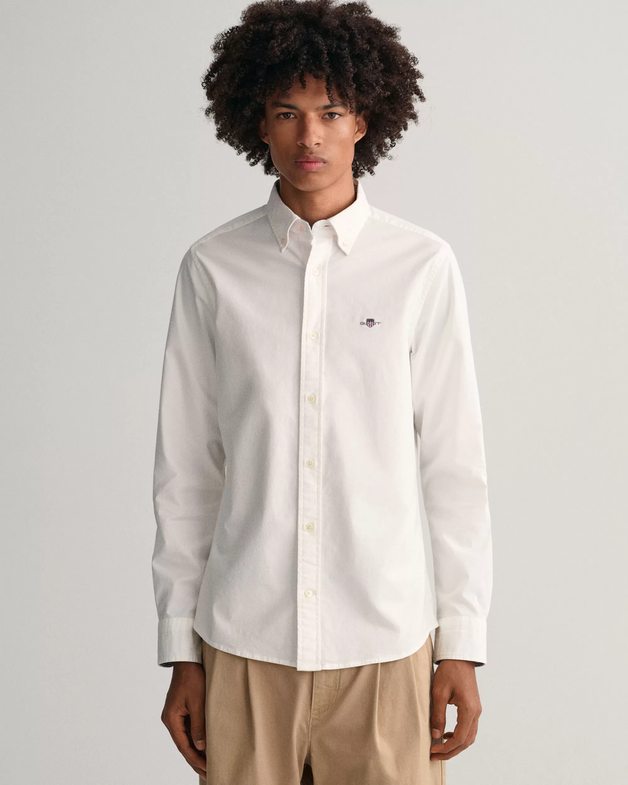 Paidat^GANT Slim Fit ‑Mitoitettu Joustava Oxford-Paita White