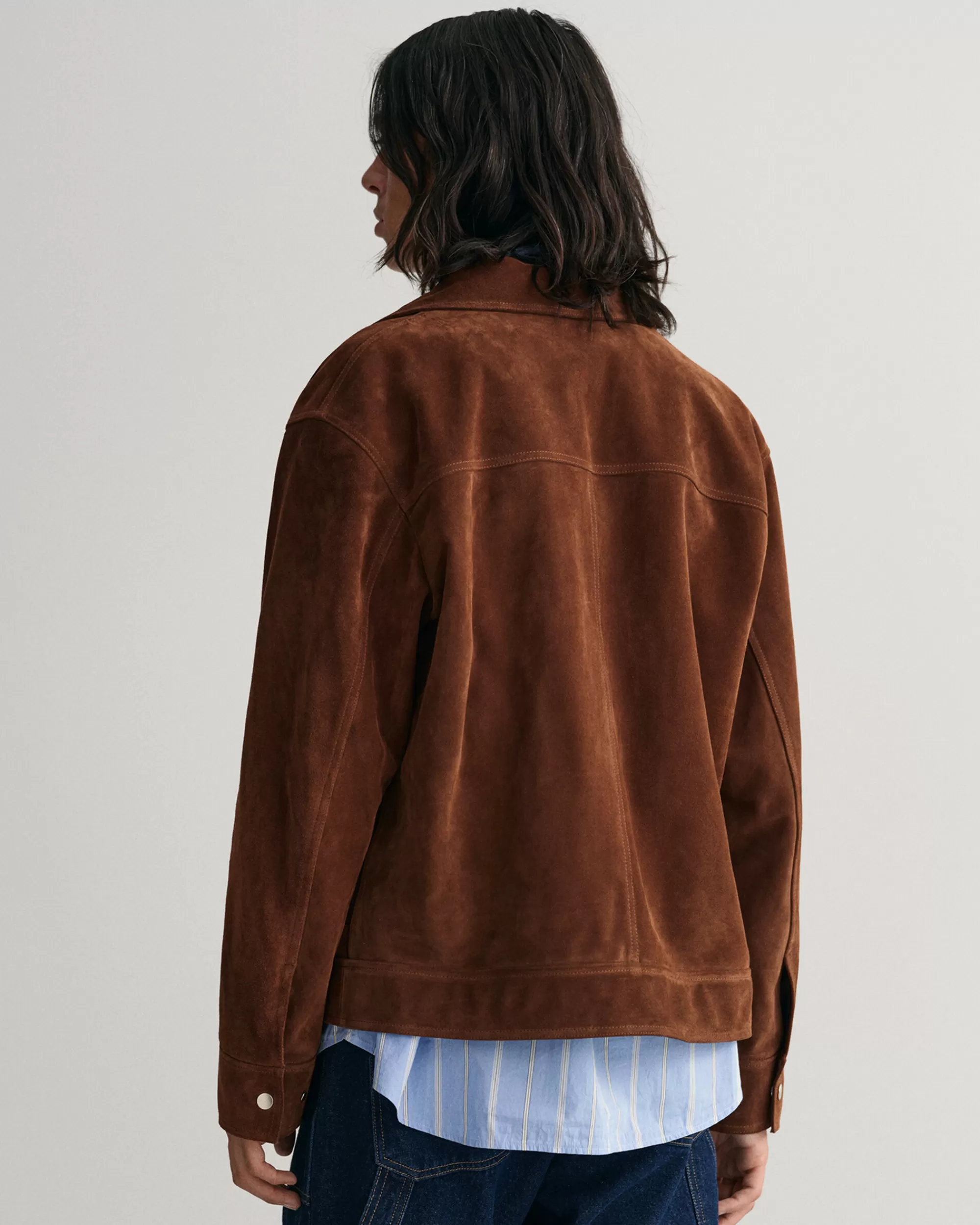 Takit^GANT Suede Jacket Mahogany Brown