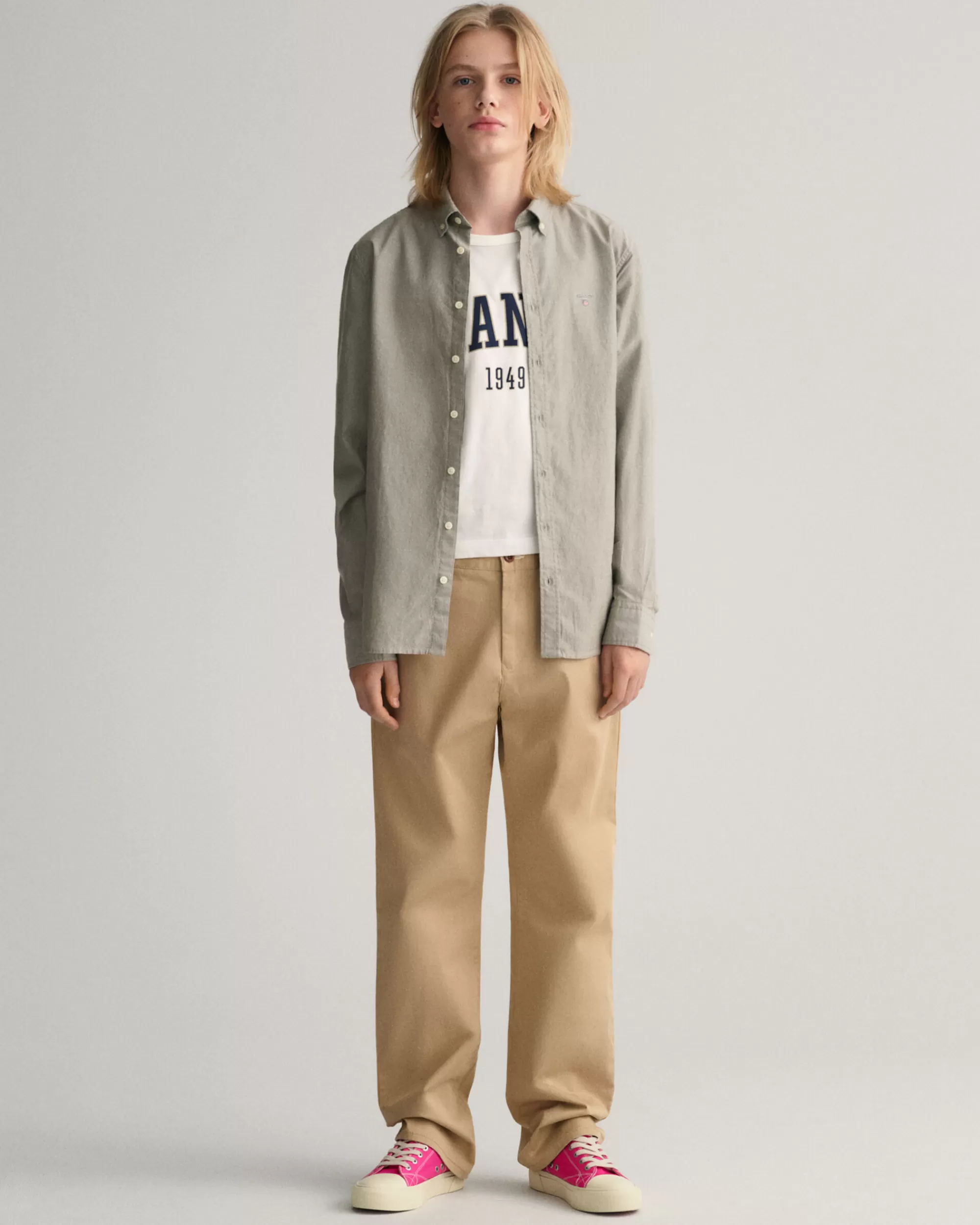 Housut^GANT Teen Boys ‑Malliston New-Chinot Dark Khaki