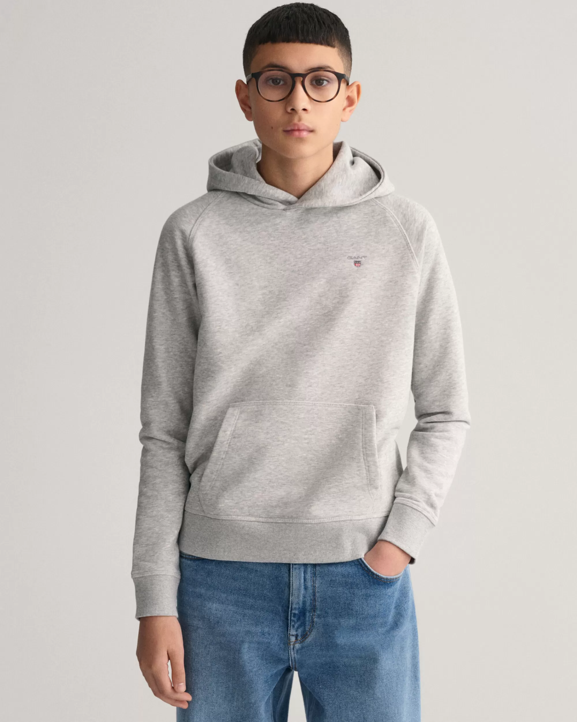 Collegepaidat & Hupparit^GANT Teen Boys ‑Malliston Original-Collegehuppari Light Grey Melange