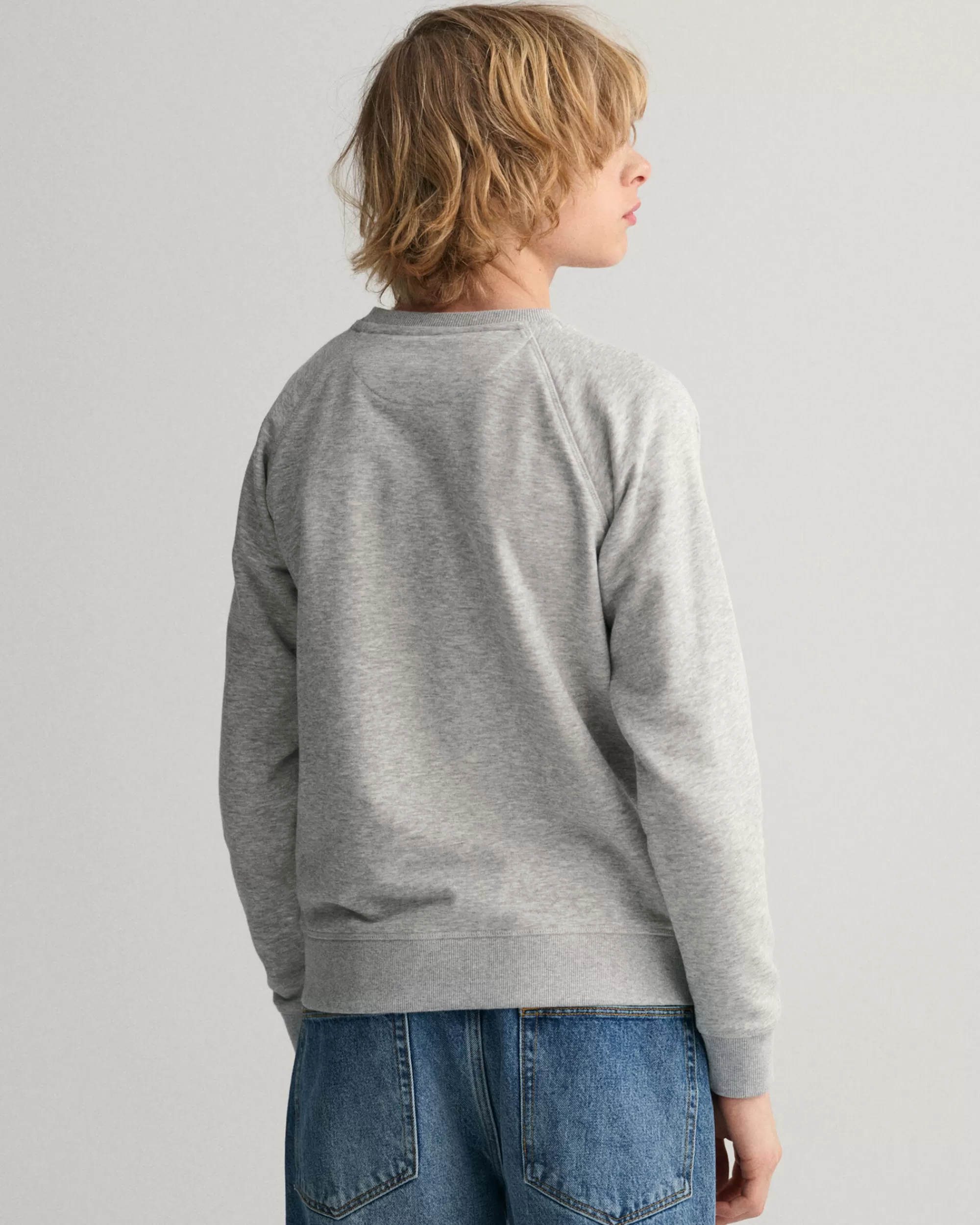 Collegepaidat & Hupparit^GANT Teen Boys ‑Malliston Original‑Collegepaita Pyorea Paantie Light Grey Melange