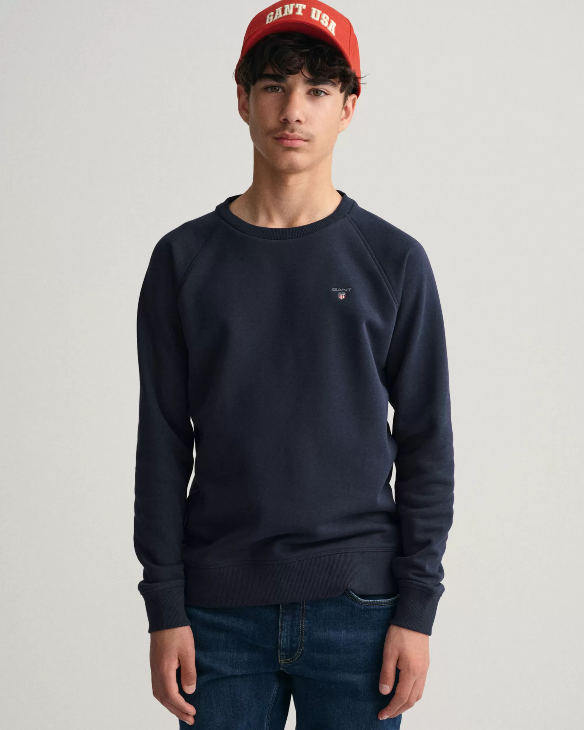 Collegepaidat & Hupparit^GANT Teen Boys ‑Malliston Original‑Collegepaita Pyorea Paantie Evening Blue