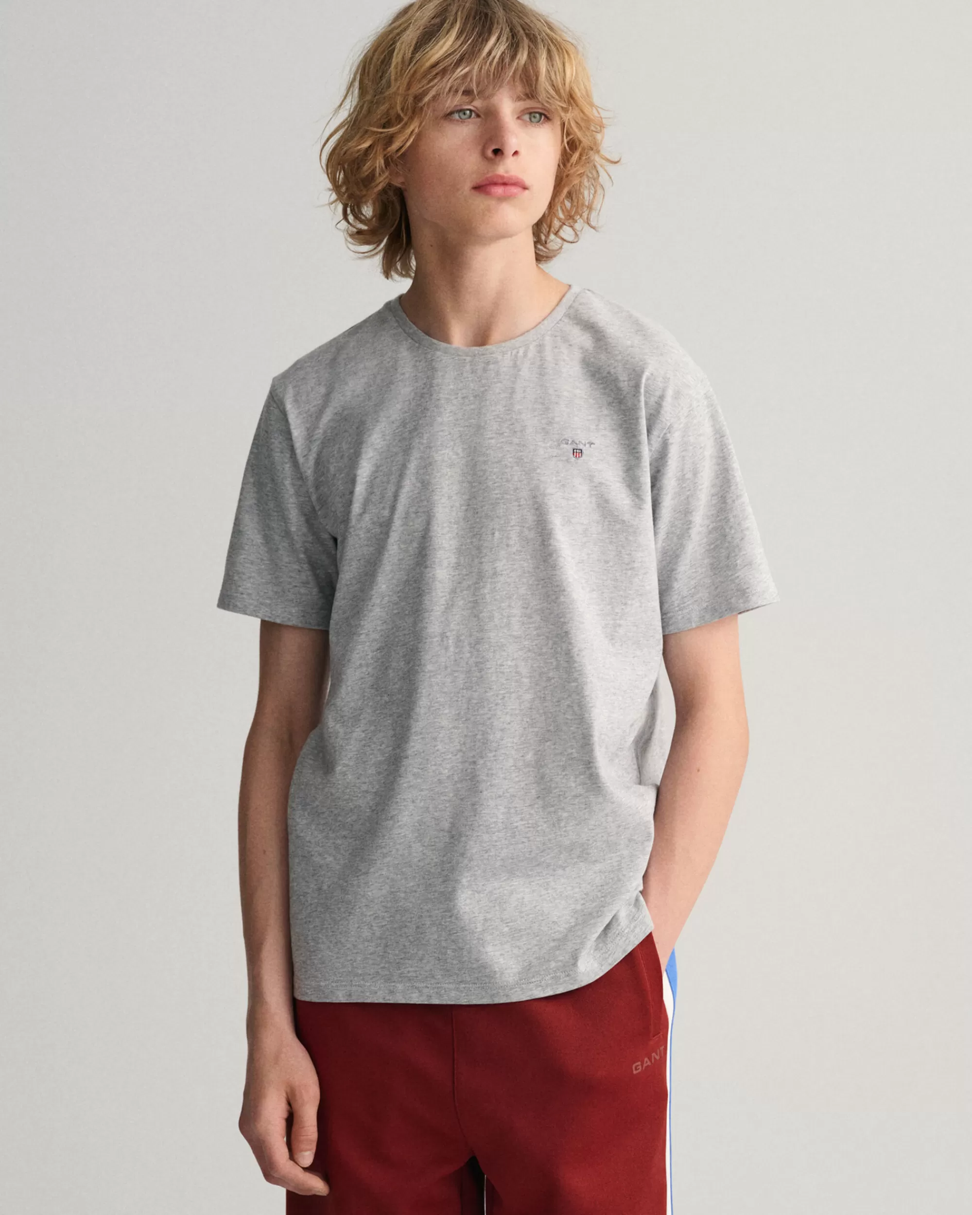 T-Paidat & Pikeet^GANT Teen Boys ‑Malliston Original-T‑Paita Light Grey Melange