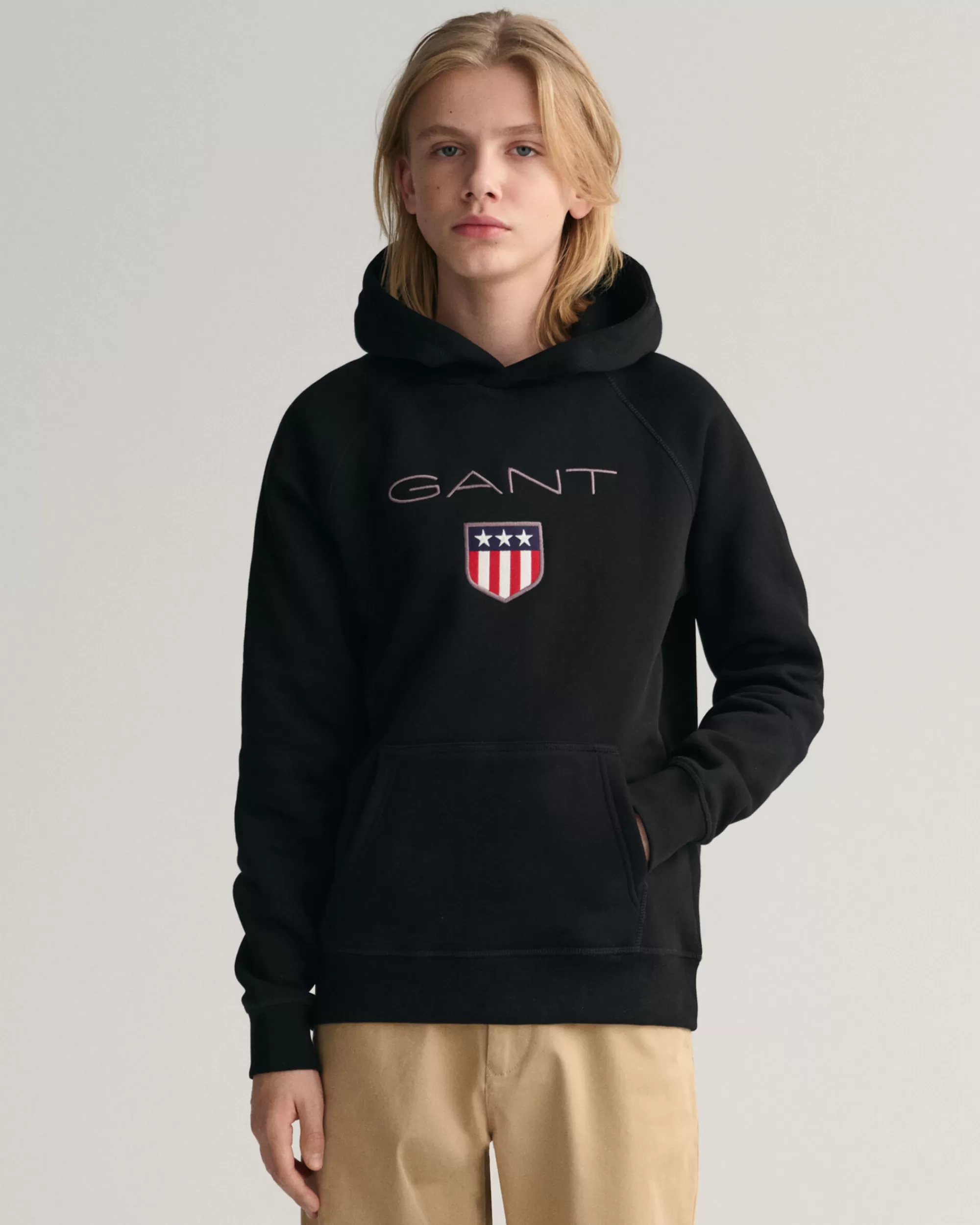 Collegepaidat & Hupparit^GANT Teen Boys ‑Malliston Shield-Huppari Black