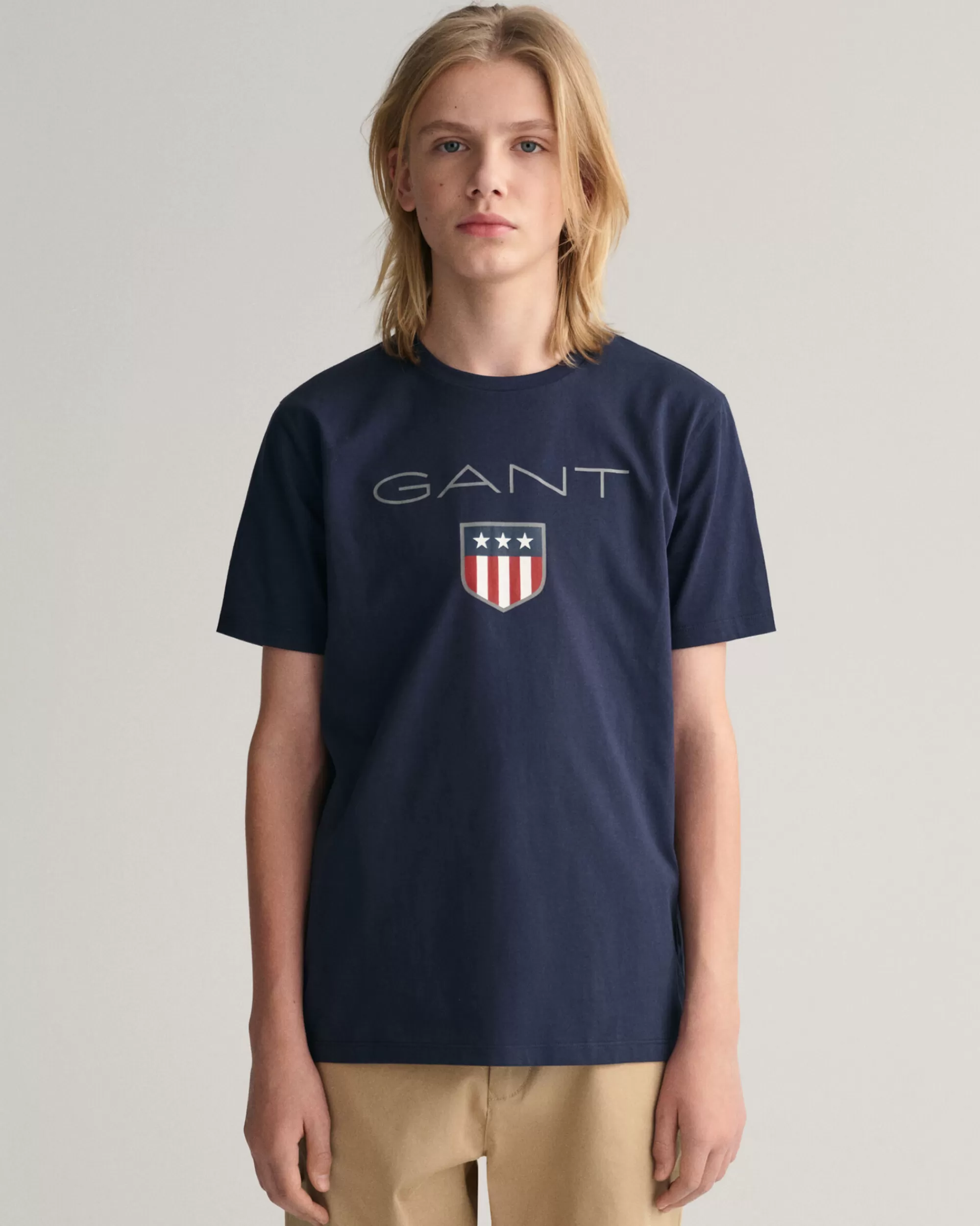 T-Paidat & Pikeet^GANT Teen Boys ‑Malliston Shield-T‑Paita Evening Blue