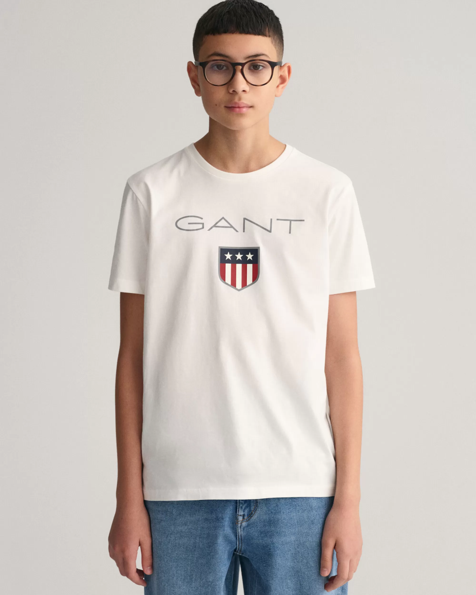 T-Paidat & Pikeet^GANT Teen Boys ‑Malliston Shield-T‑Paita White