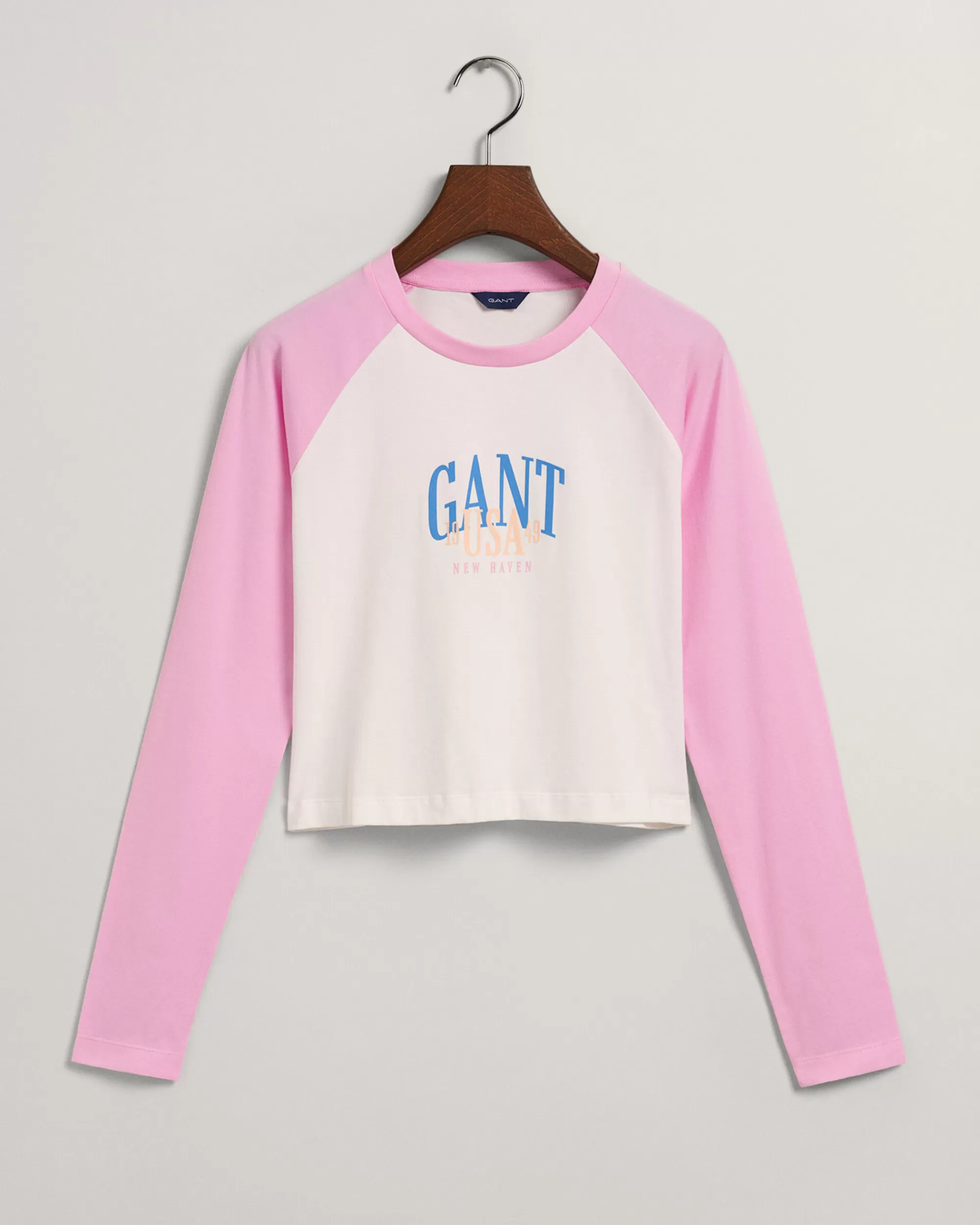 T-Paidat & Pikeet^GANT Teen Girls -Sarjan Kontrastivarinen Pitkahihainen Napapaita Milky Pink