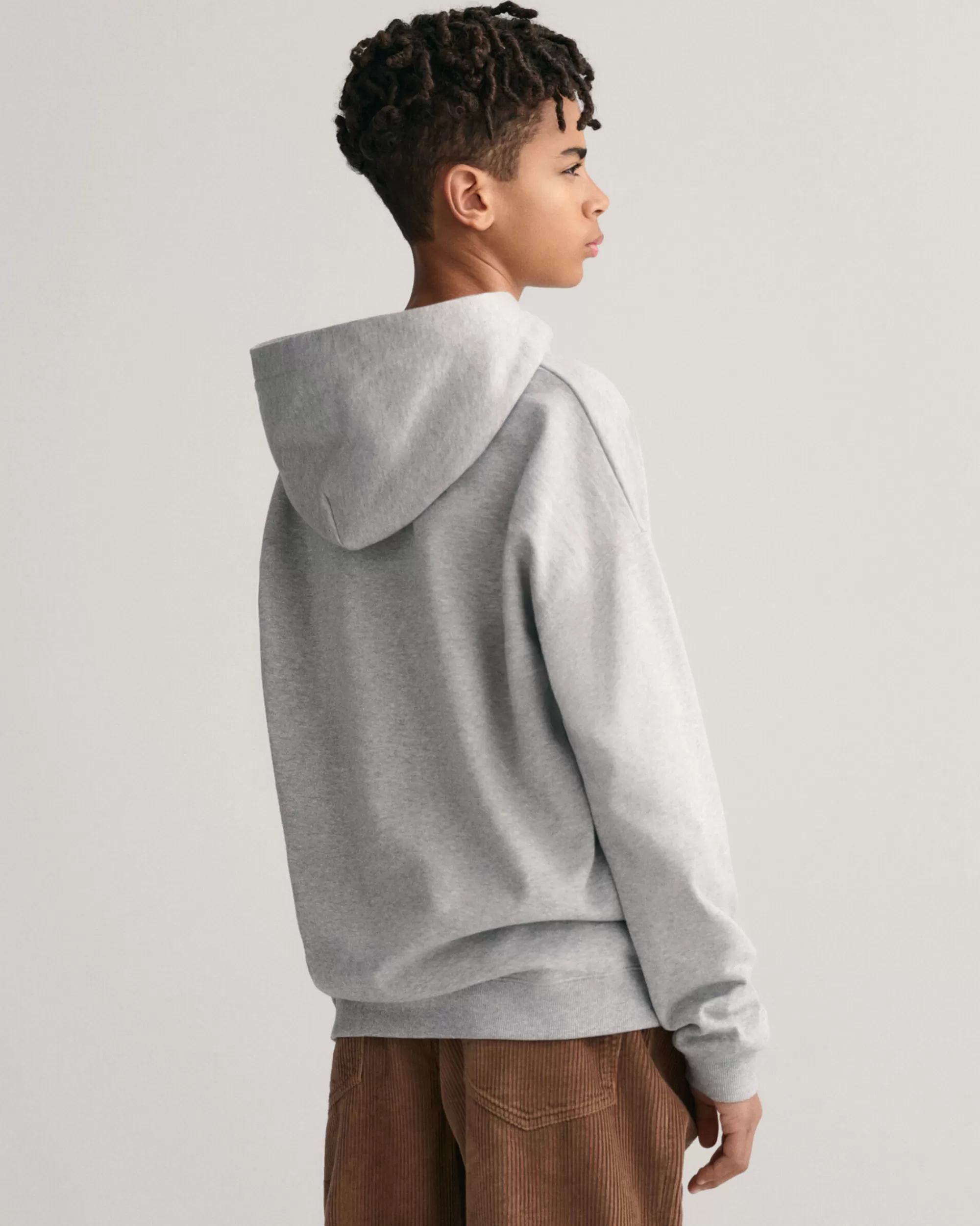 Collegepaidat & Hupparit^GANT Teens-Malliston Oversized Fit -Mitoitettu Usa -Huppari Light Grey Melange