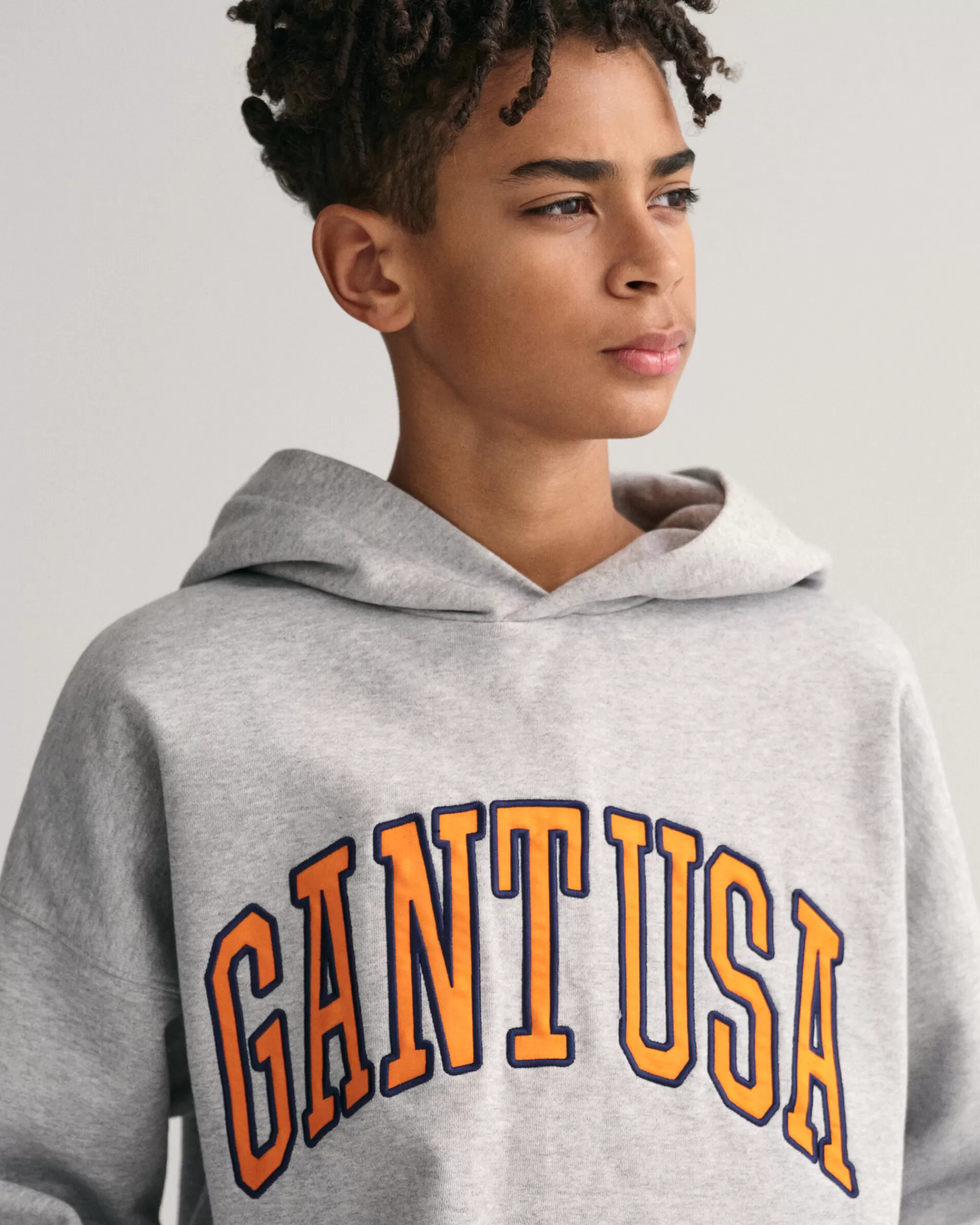 Collegepaidat & Hupparit^GANT Teens-Malliston Oversized Fit -Mitoitettu Usa -Huppari Light Grey Melange