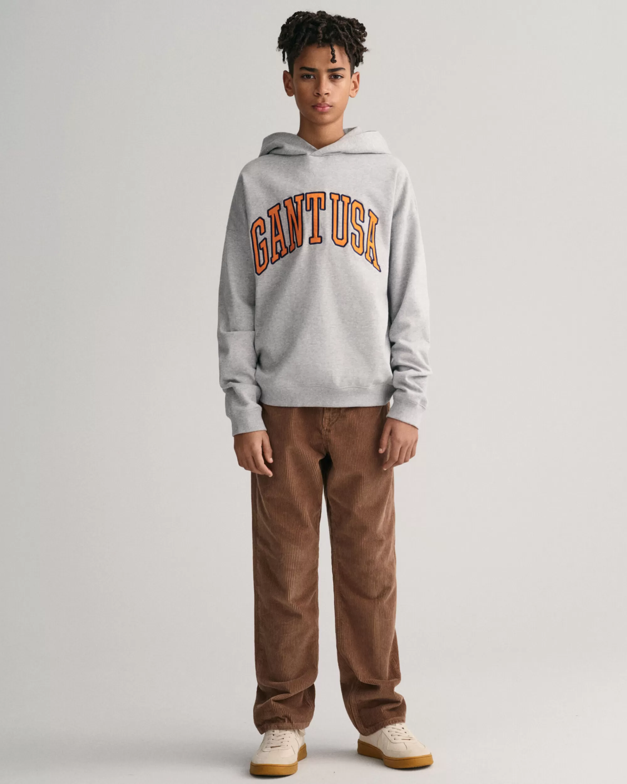 Collegepaidat & Hupparit^GANT Teens-Malliston Oversized Fit -Mitoitettu Usa -Huppari Light Grey Melange