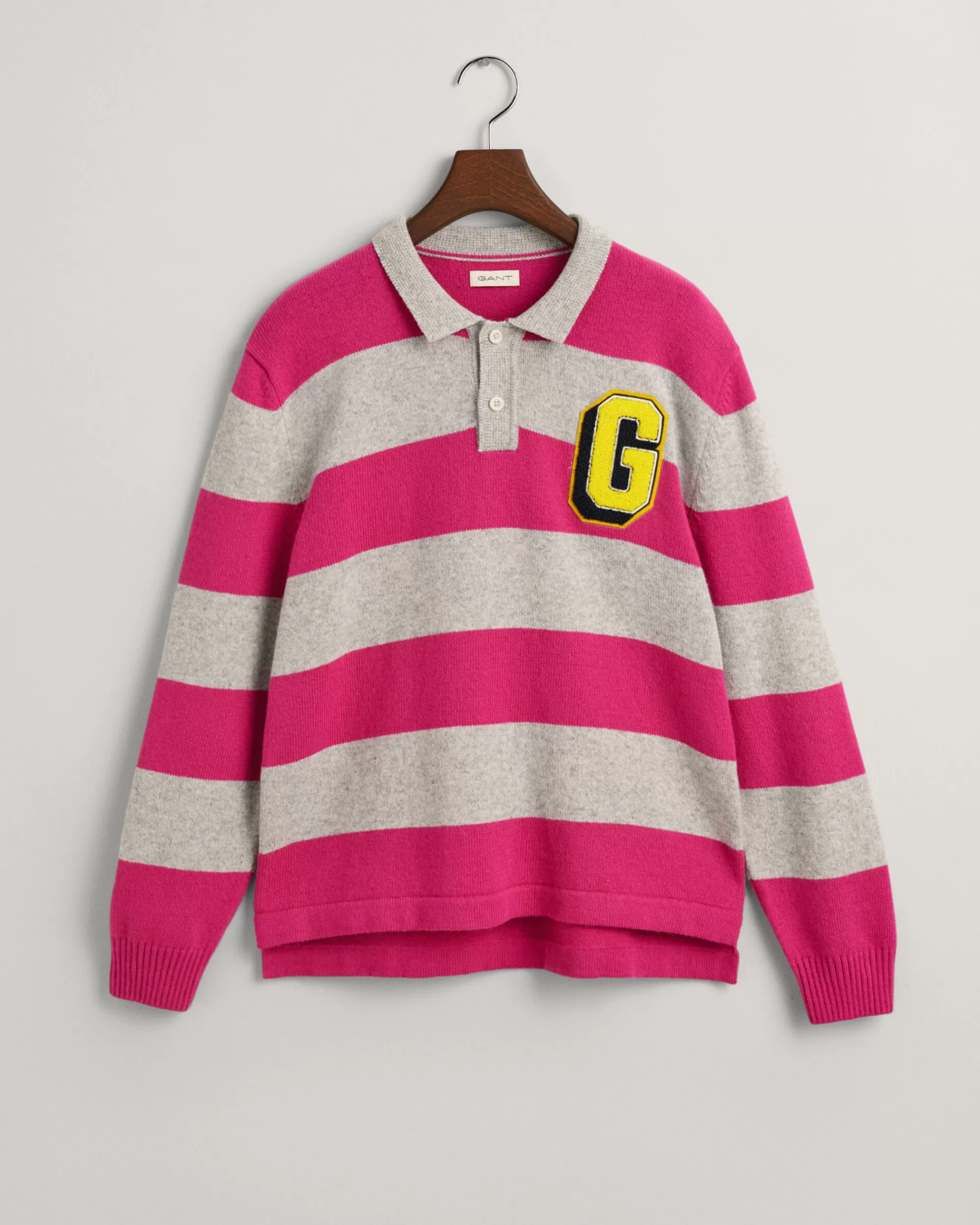 Neuleet^GANT Teens-Malliston Raidallinen Rugger-Neule Deep Fuchsia