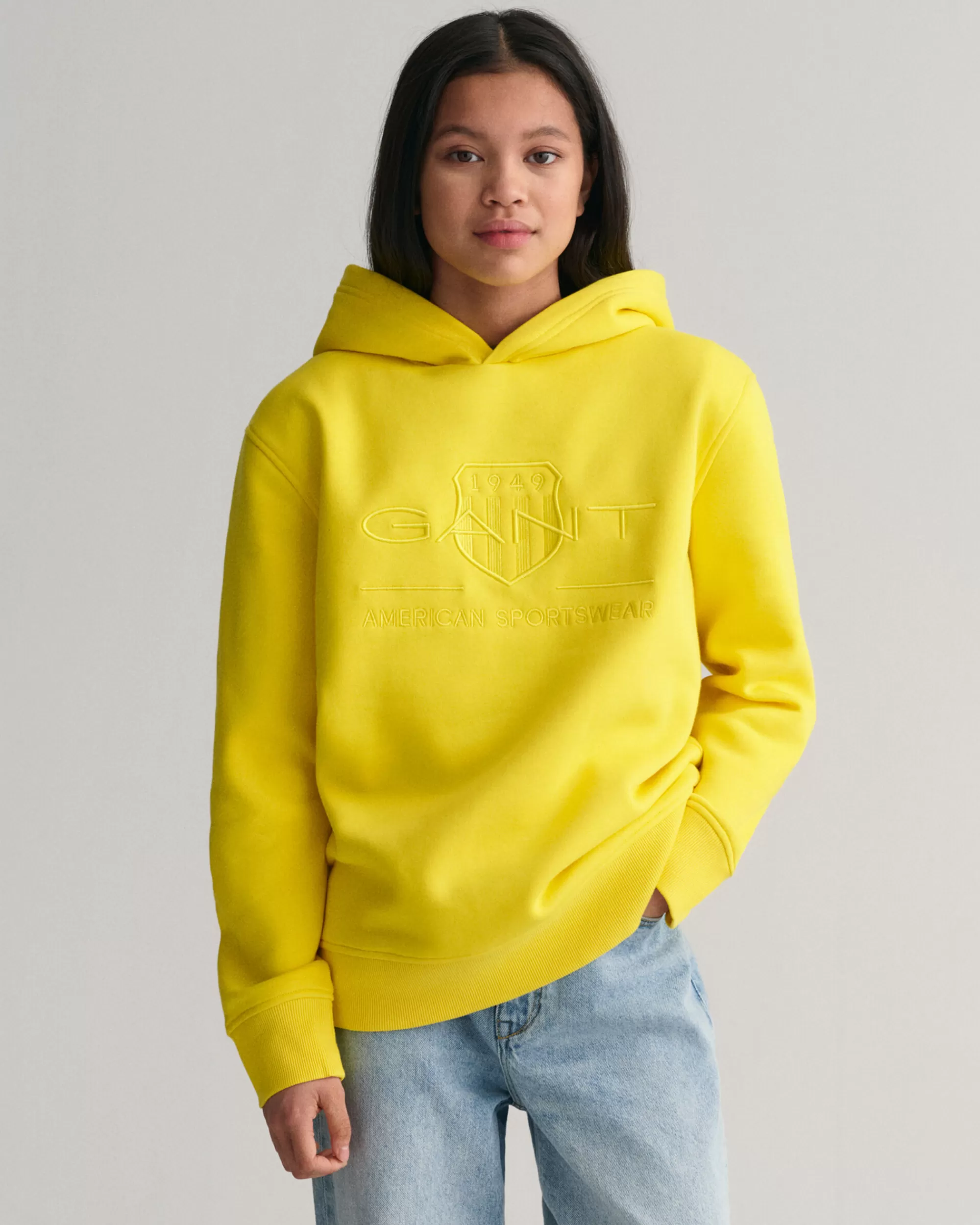 Collegepaidat & Hupparit^GANT Teens-Malliston Tonal Archive Shield ‑Huppari Sun Yellow