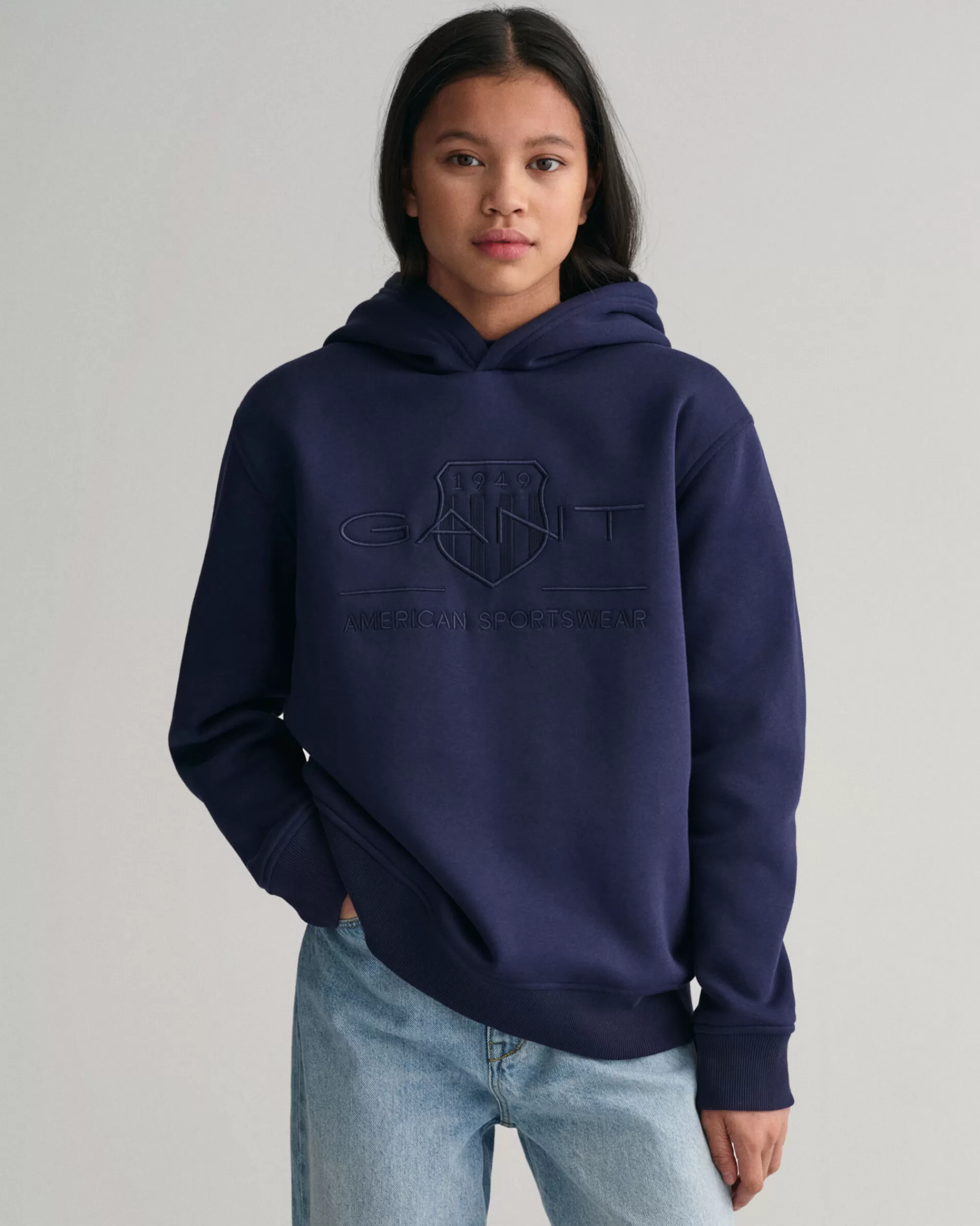 Collegepaidat & Hupparit^GANT Teens-Malliston Tonal Archive Shield ‑Huppari Classic Blue