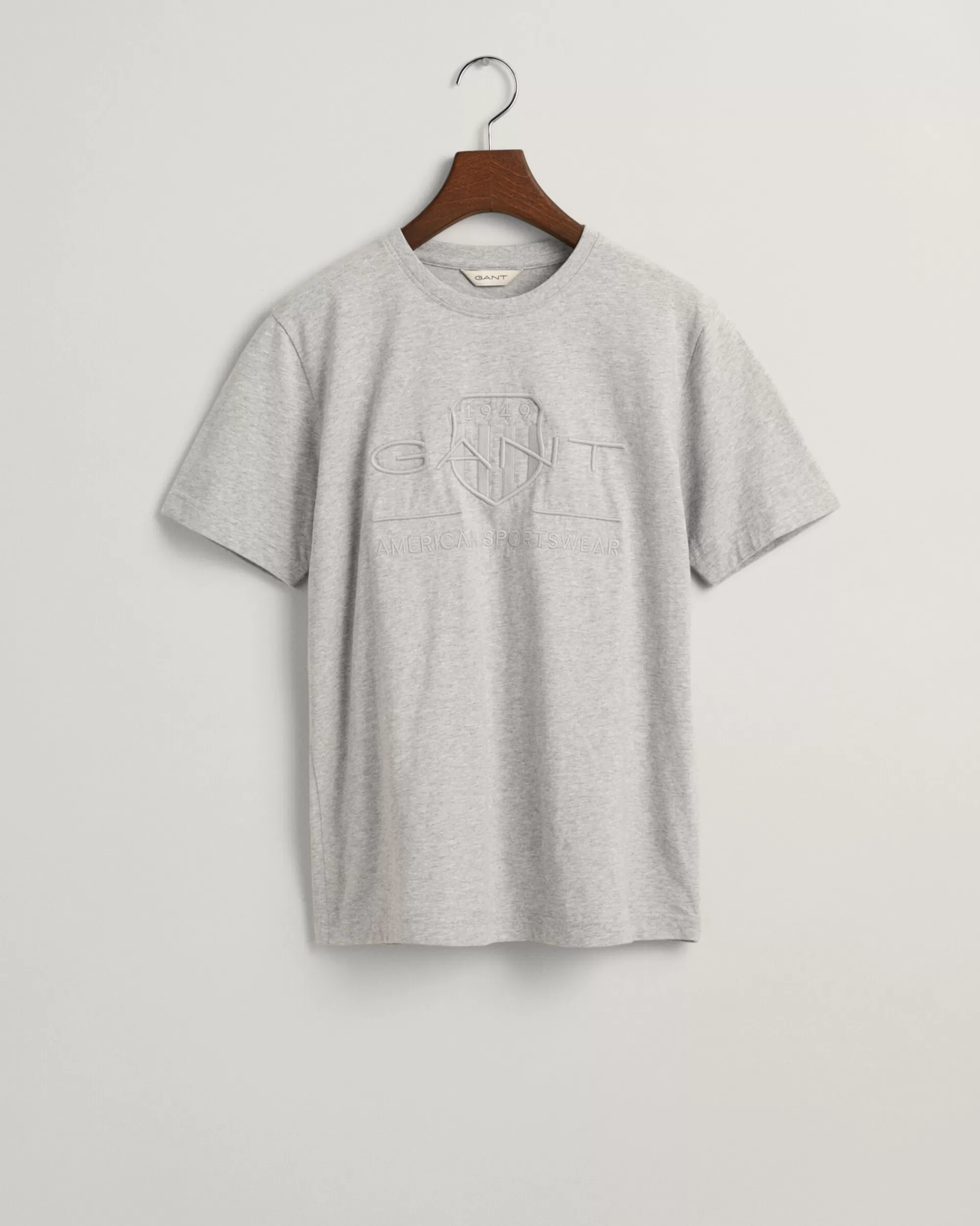 T-Paidat & Pikeet^GANT Teens-Malliston Tonal Shield -T‑Paita Light Grey Melange