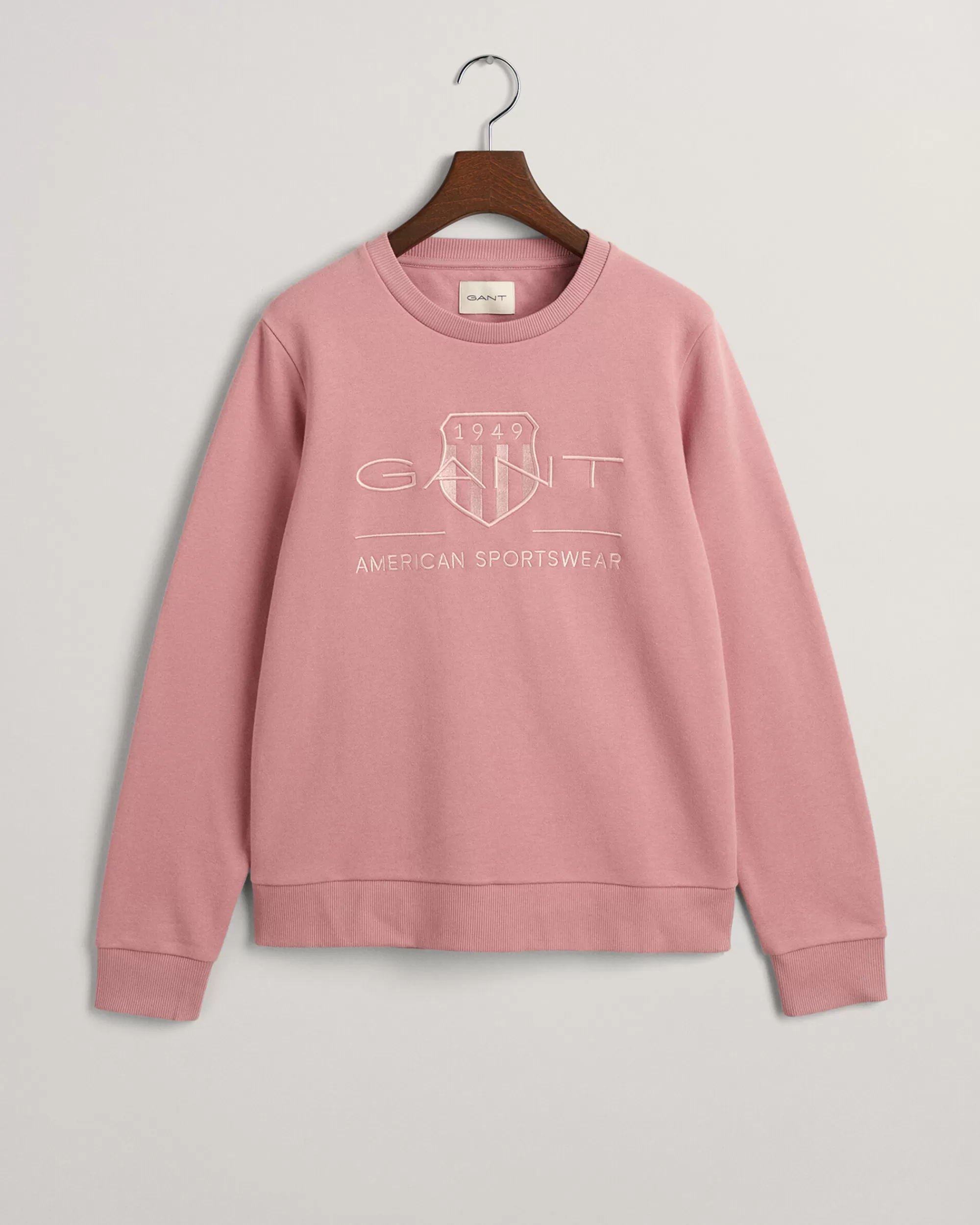 Hupparit & Collegepaidat^GANT Yksisavyinen Archive Shield ‑Collegepaita Faded Pink Melange